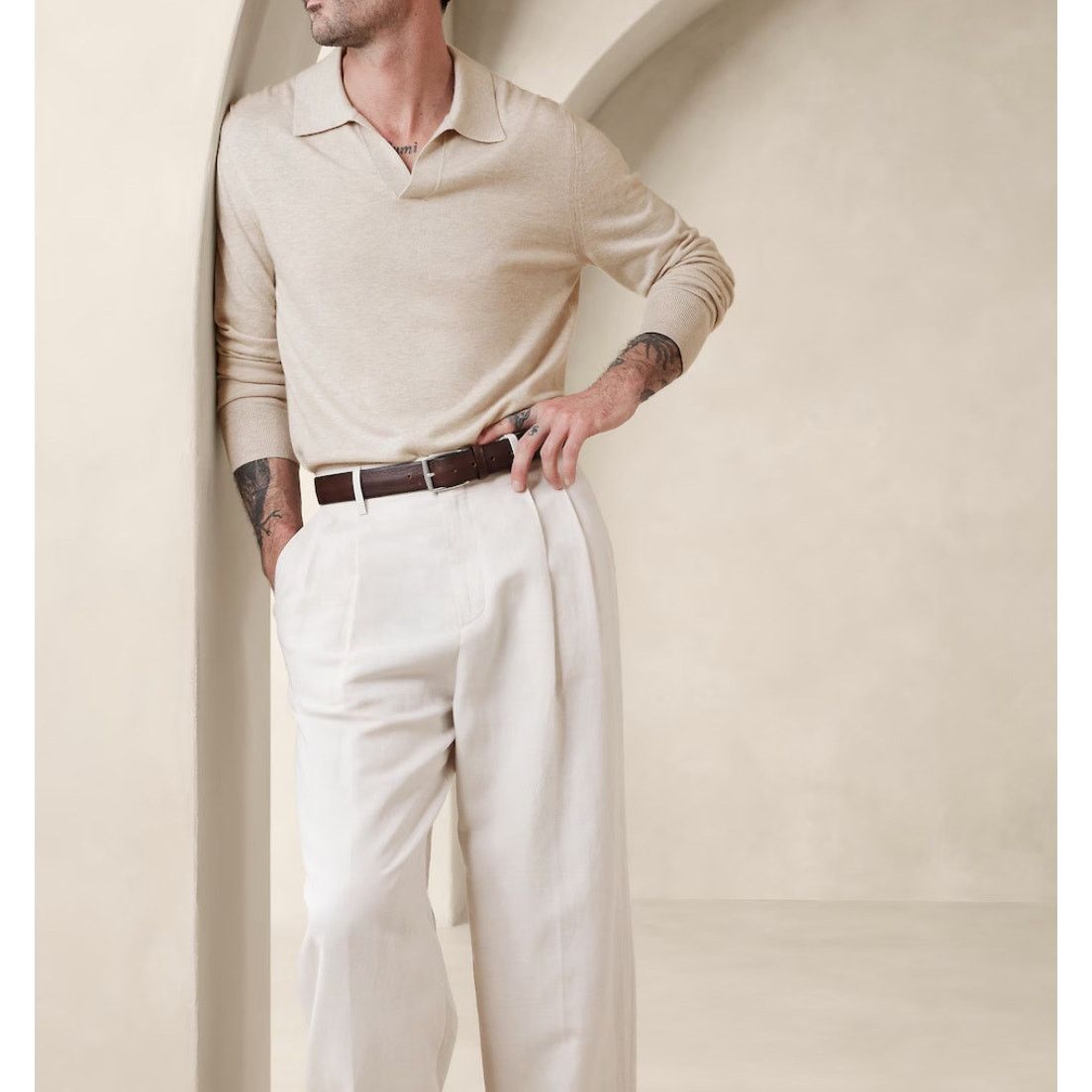 Banana Republic- STOKKE CASHMERE-SILK / oatmeal / XL / NWT