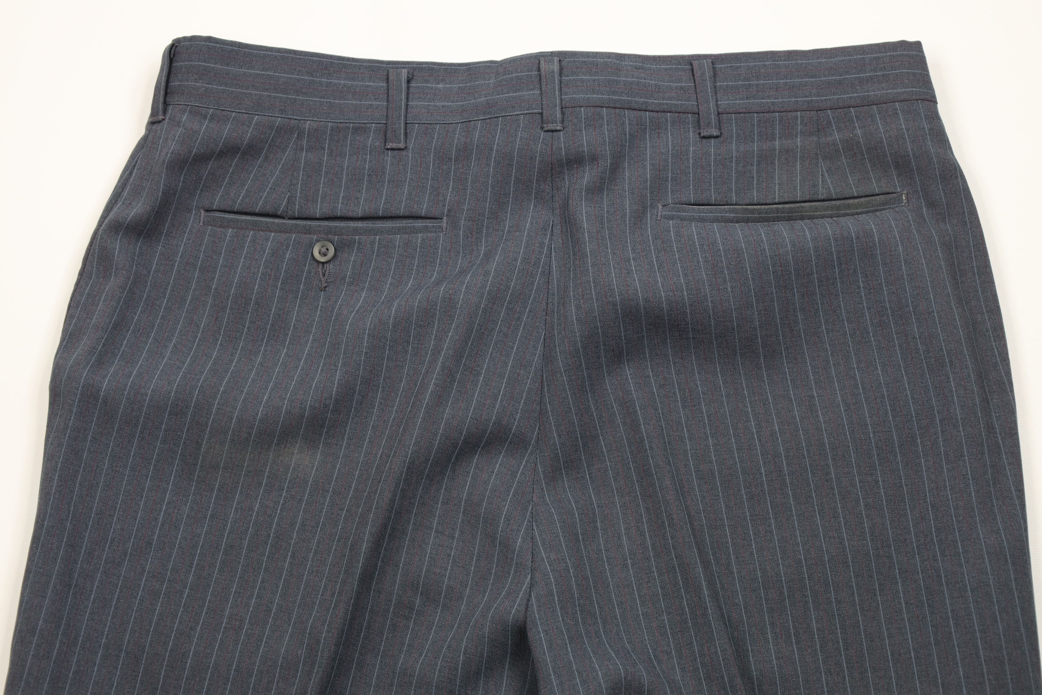 Vintage Vntage 70s Streetwear Pinstriped Knit Wide Leg Chino Pants Size US 34 / EU 50 - 11 Thumbnail