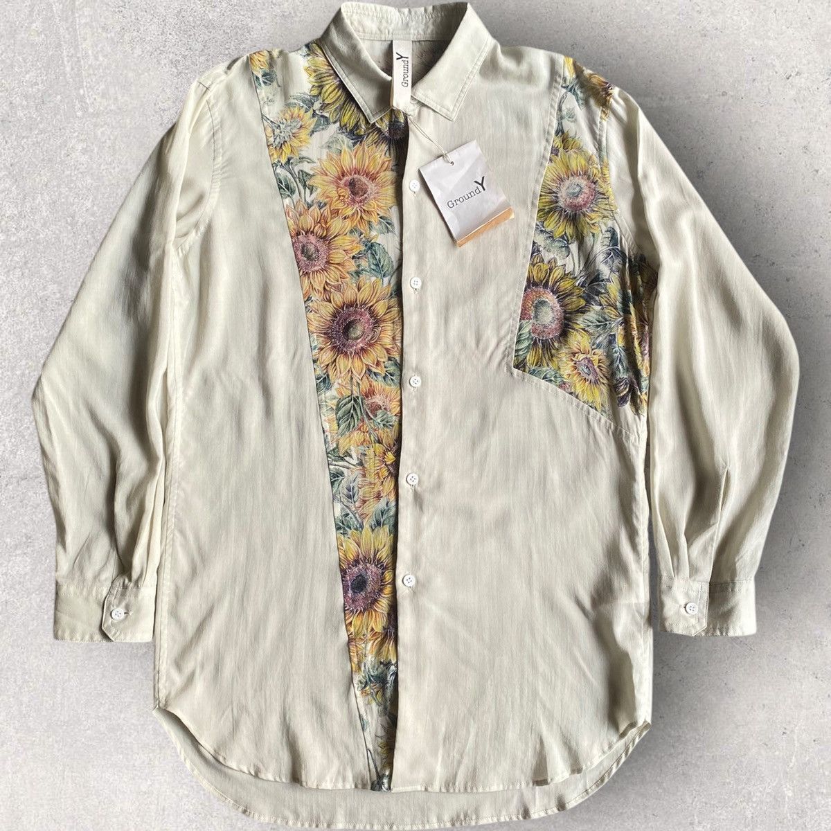 Yohji Yamamoto Ground Y AW23 Sunflower Shirt Size US L / EU 52-54 / 3 - 2 Thumbnail