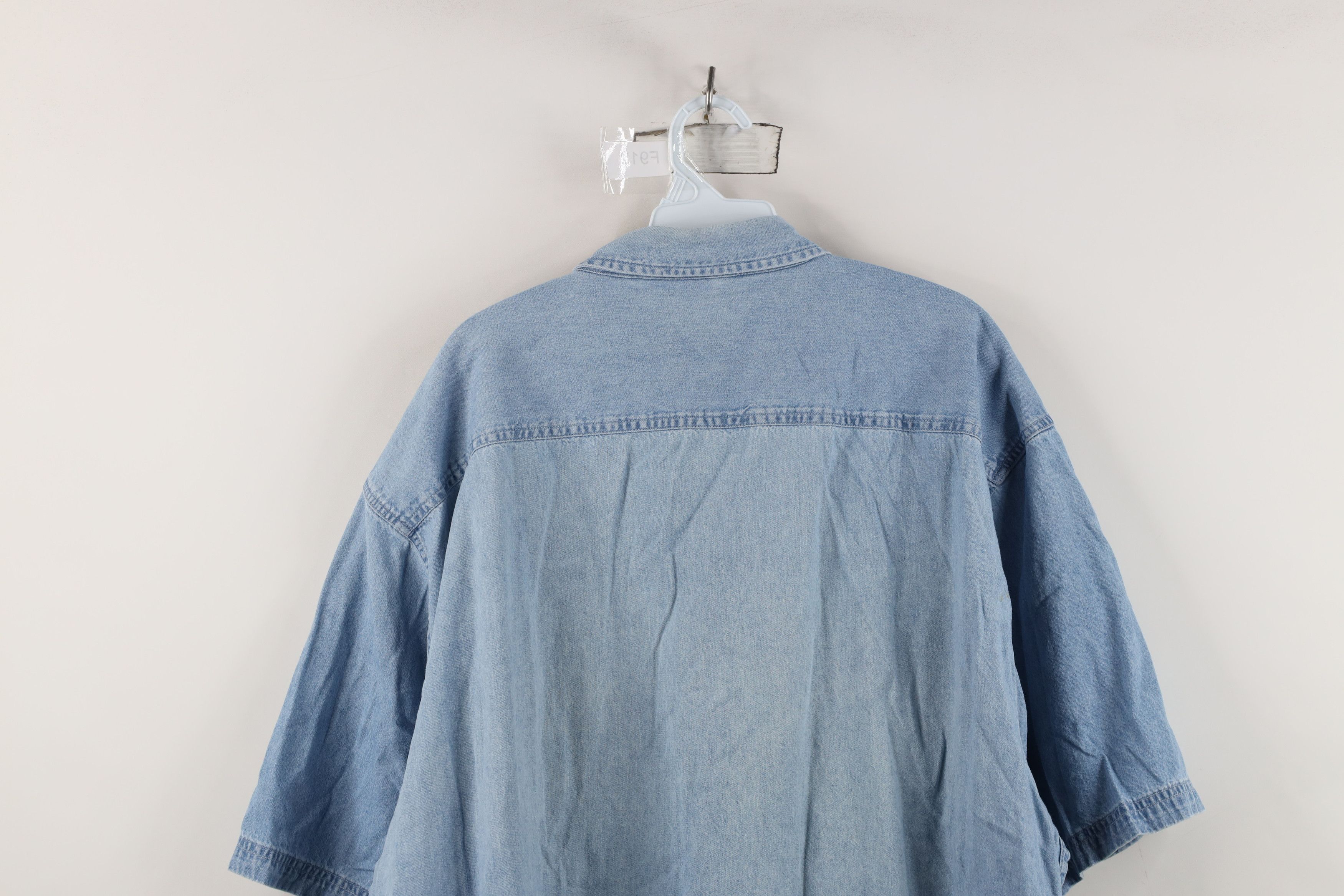 Vintage Vintage Y2K American Festival Denim Jean Button Down Shirt Size US XXL / EU 58 / 5 - 14 Thumbnail