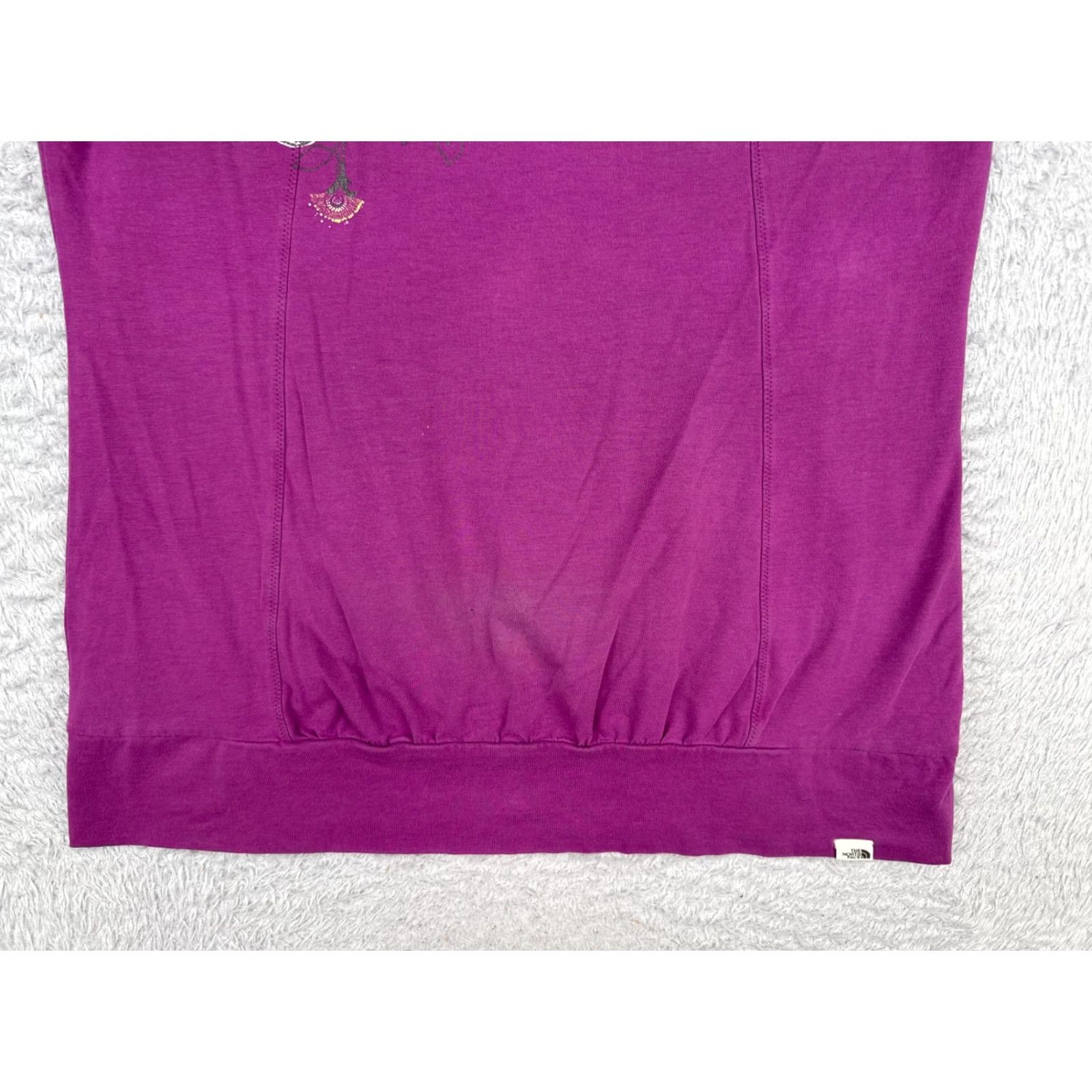 The North Face The North Face Shirt Women XL Purple Floral Tank Sleeveless Scoop Neck Casual Cotton Blend Jersey Size XL / US 12-14 / IT 48-50 - 5 Thumbnail