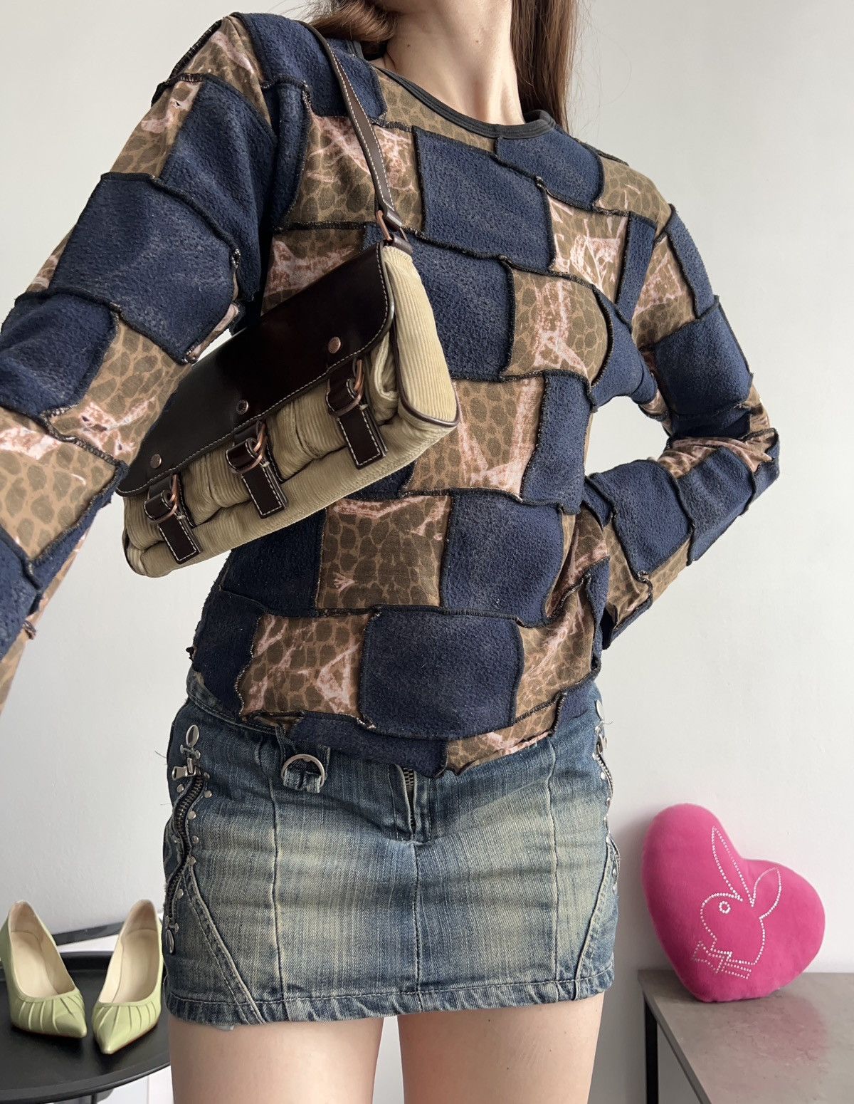 Handmade × Japanese Brand × Vintage Vintage Hand Made Mixed Fabric Long Sleeve archival Size XS / US 0-2 / IT 36-38 - 4 Thumbnail