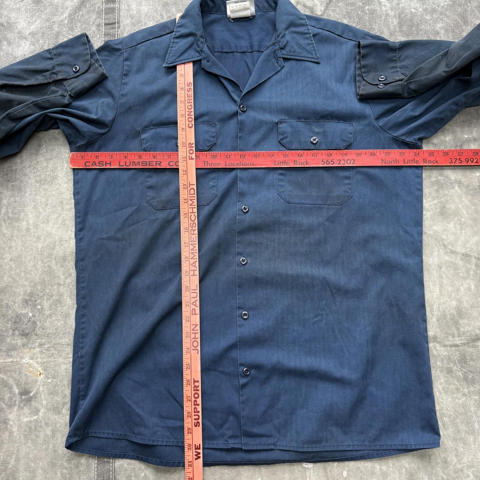 Dickies Vintage Y2K Dickies Distressed Work Mechanic Button Up Shirt Size US XL / EU 56 / 4 - 3 Thumbnail