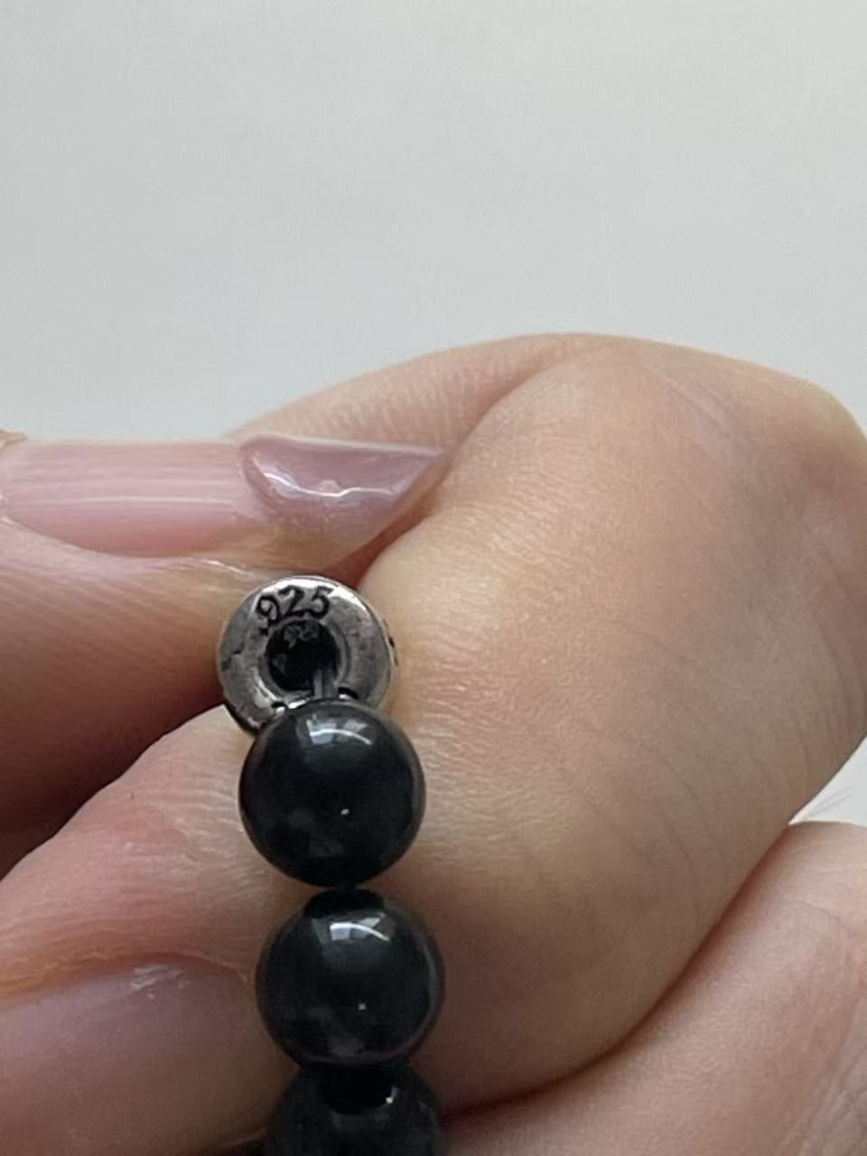 Chrome Hearts Chrome Hearts 6mm Obsidian Silver Vine Heart Beaded Bracelet Size ONE SIZE - 9 Thumbnail