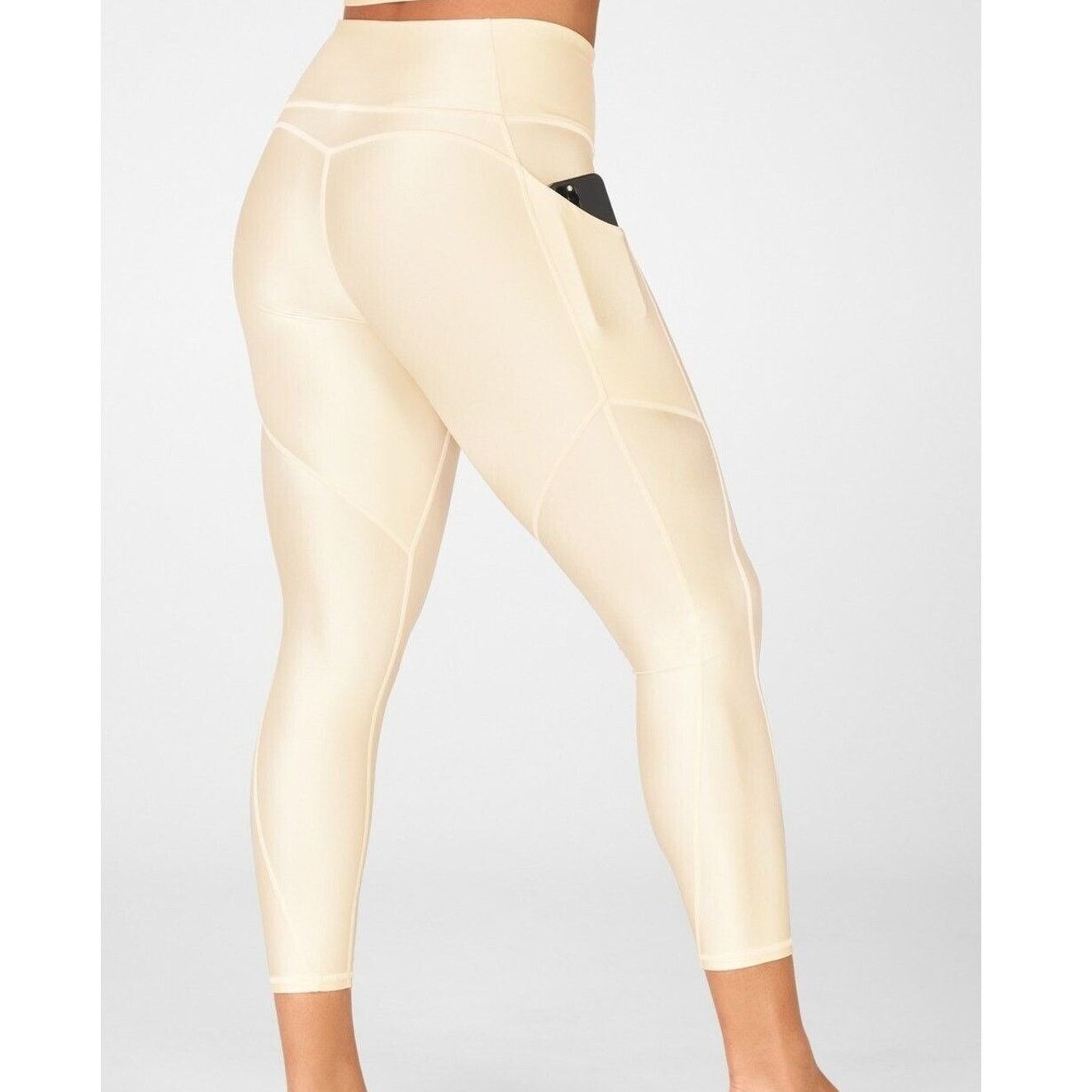 Fabletics Fabletics Womens Oasis Crop Leggings High Waist Shiny Size M Size 29" - 1 Thumbnail