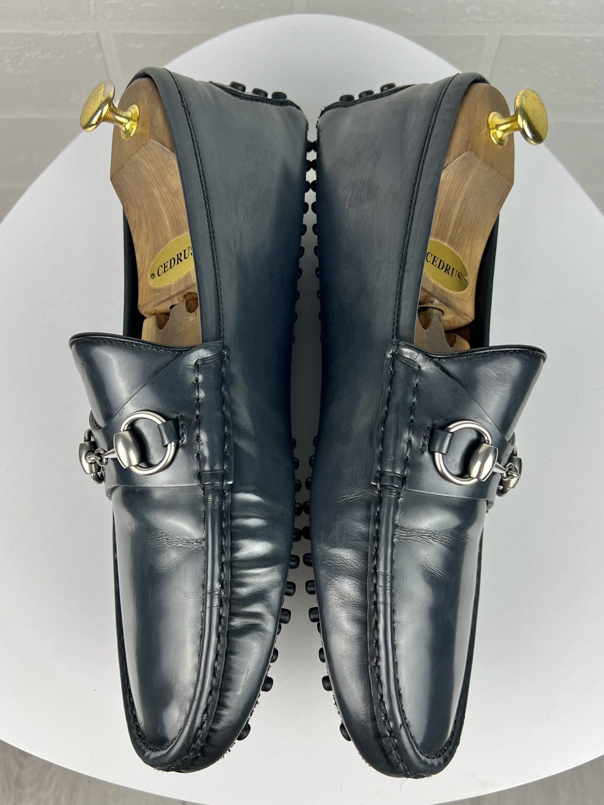 Gucci GUCCI Loafers Leather Drivers Shoes HORSEBIT Buckle GG Navy Size US 8.5 / EU 41-42 - 11 Thumbnail