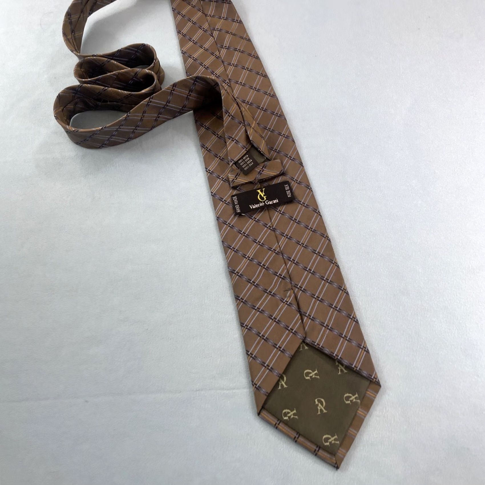 Vintage VINTAGE Valerio Galati Silk Tie Brown Plaid Western Capsule Wide vtg 90s 4x59" Men's Tie Size ONE SIZE - 5 Thumbnail
