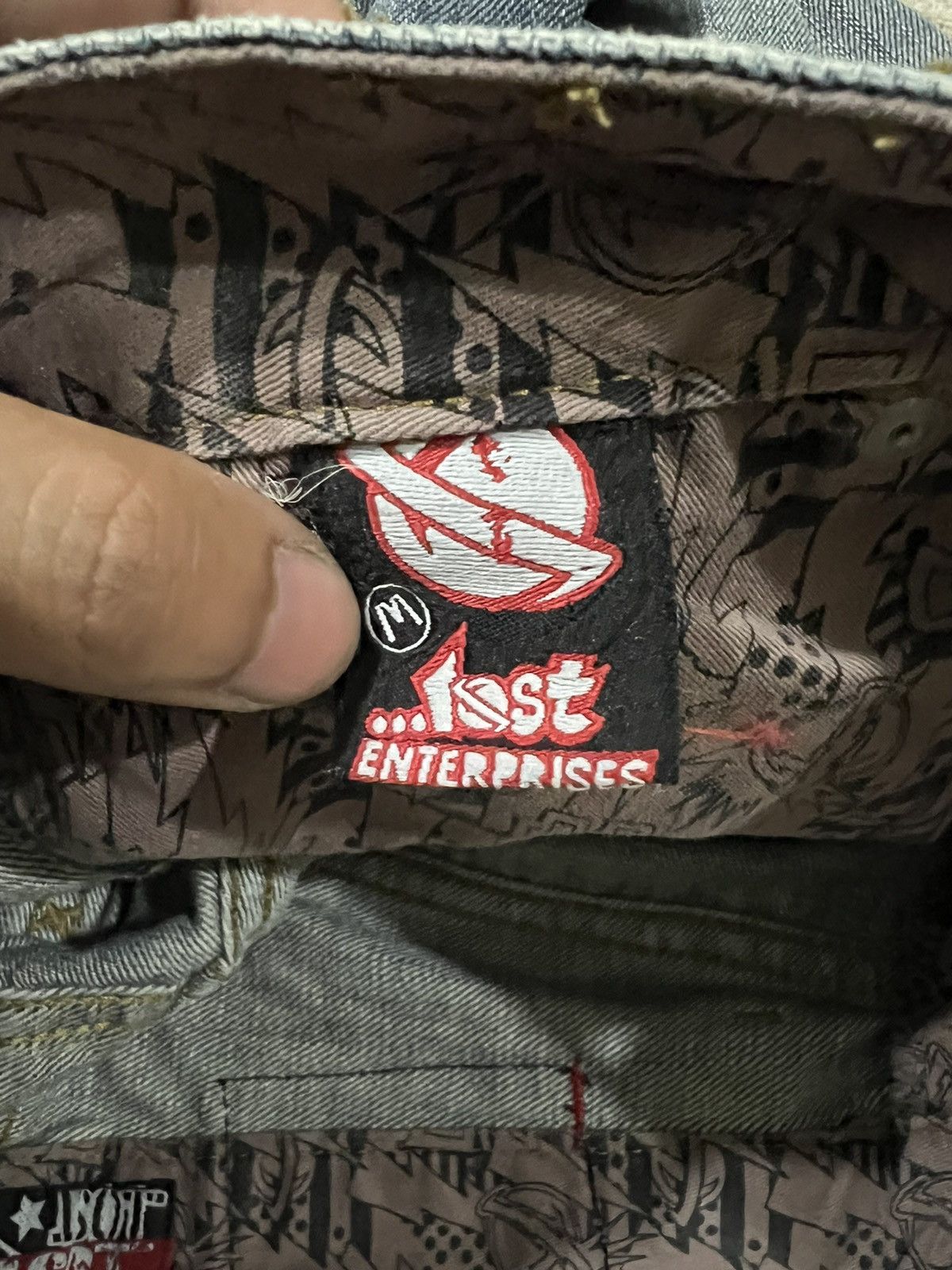 Hook-Ups × Lost Enterprises × Powell Peralta Y2K Lost Skateboard Pockets Logo Baggy Skater Jeans Denim Size US 29 - 12 Thumbnail