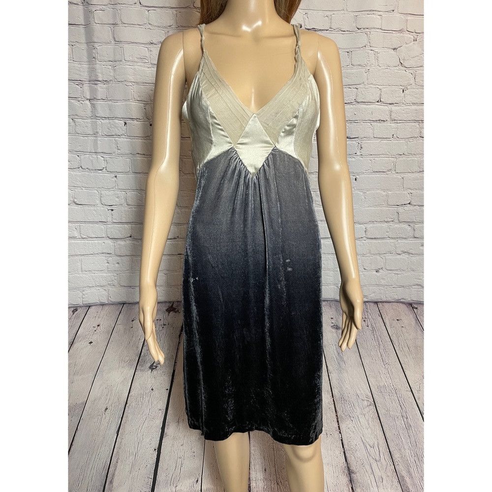 Other Development Velvet Silk Gray Gradient Dress Size 4 Size S / US 4 / IT 40 - 3 Thumbnail