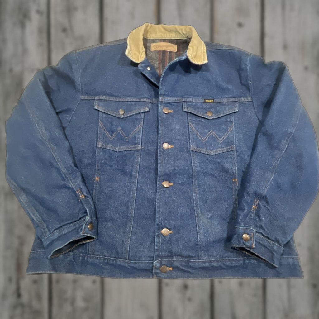 Wrangler VINTAGE Wrangler Western Denim Jacket Men’s XL Blue Blanket Lined Workwear Size US XL / EU 56 / 4 - 1 Thumbnail