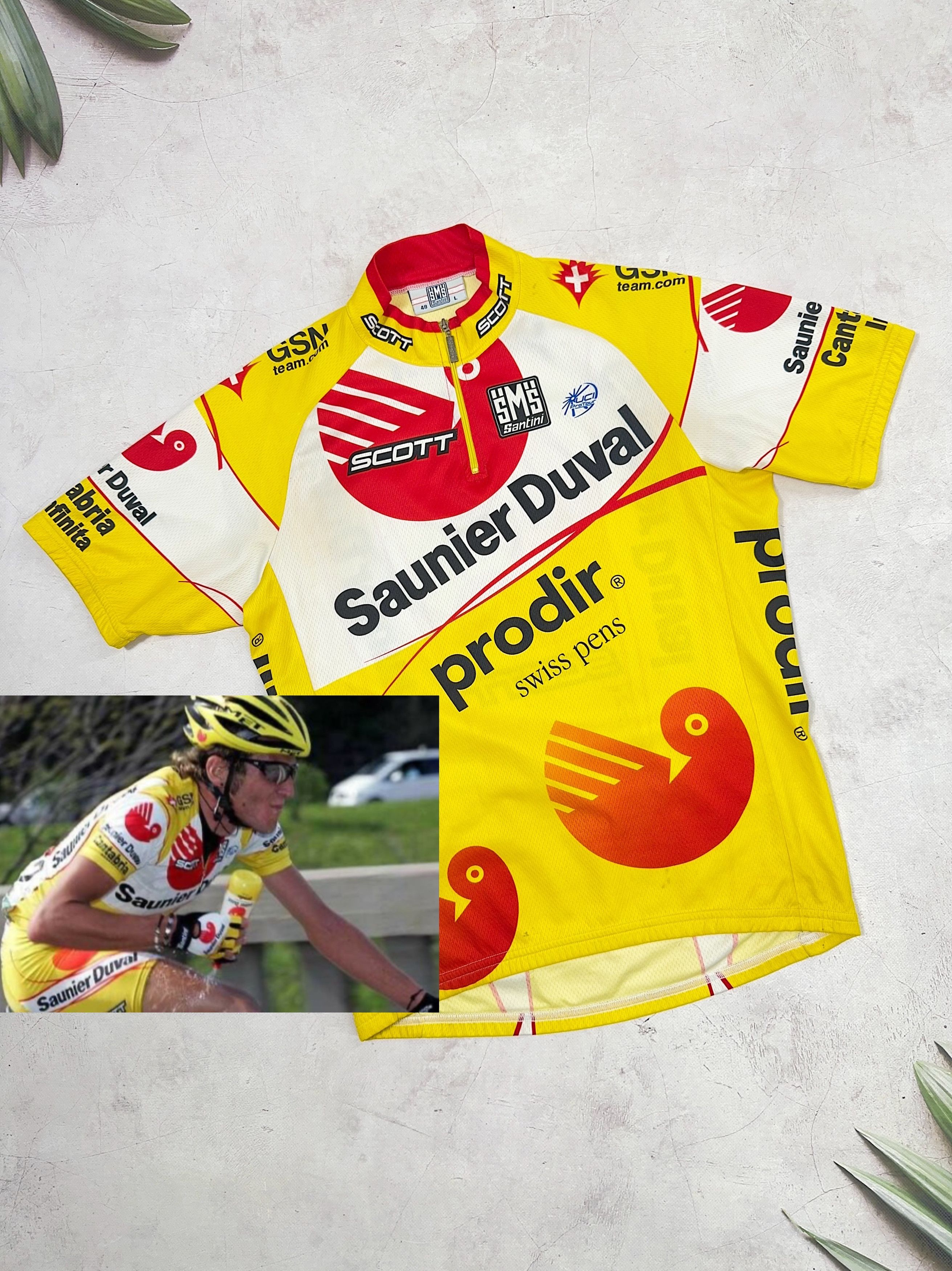Vintage Vintage Santini Cycling Jersey 2006 Saunier Duval Prodir Size US M / EU 48-50 / 2 - 1 Thumbnail