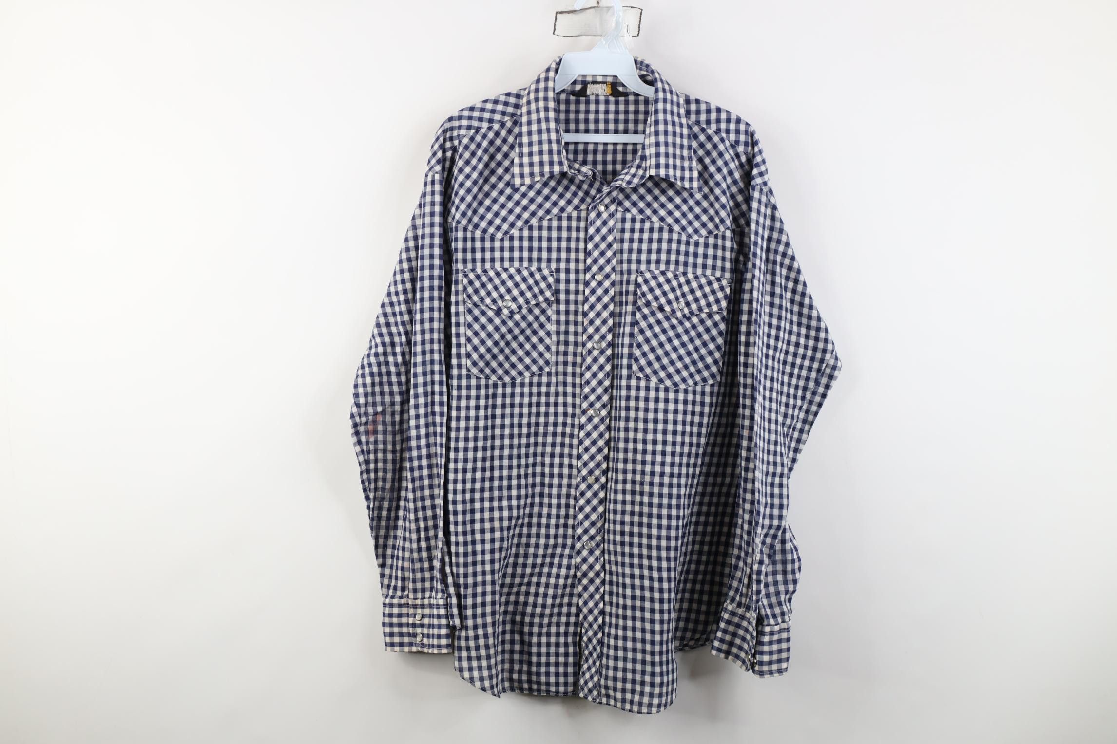 Vintage Vintage 70s Rockabilly Western Cowboy Snap Button Shirt Size US XL / EU 56 / 4 - 1 Thumbnail