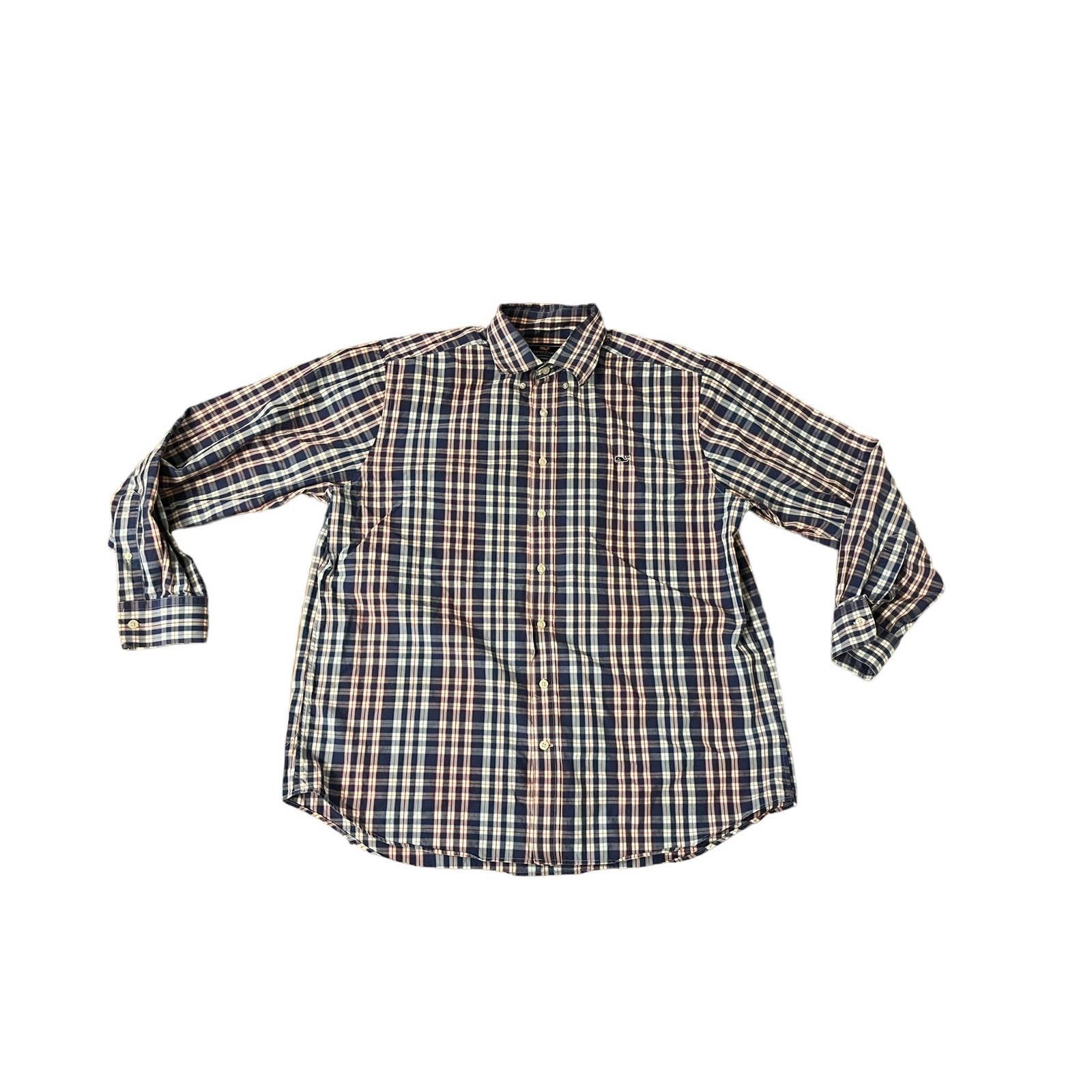 Vineyard Vines Vineyard Vines Checkered Blue Slim Fit Whale Shirt Size XL Size US XL / EU 56 / 4 - 1 Thumbnail