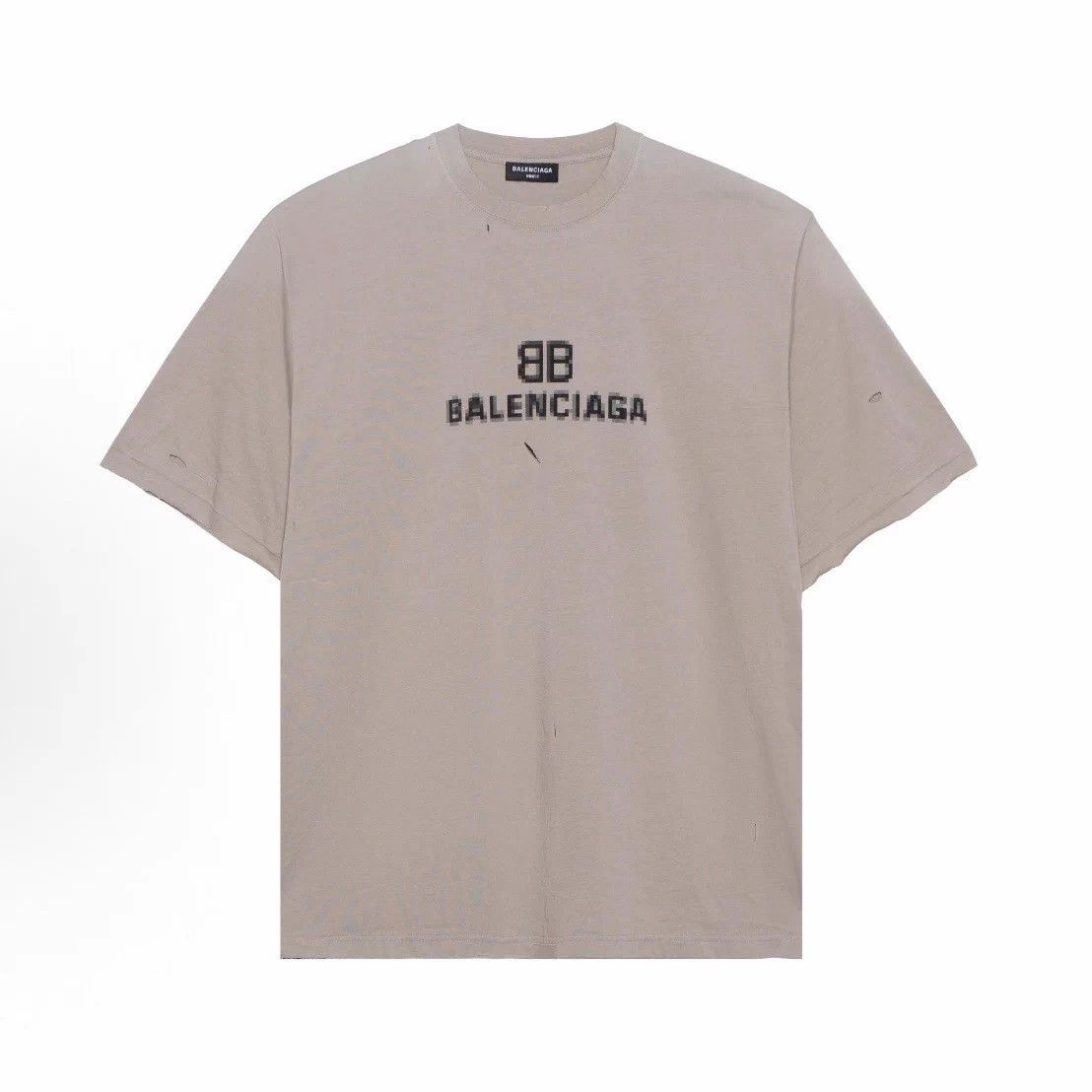 Balenciaga Balenciaga Mosaic Blurred Logo Distressed Holes XXS T-shirt Size US XXS / EU 40 - 1 Thumbnail
