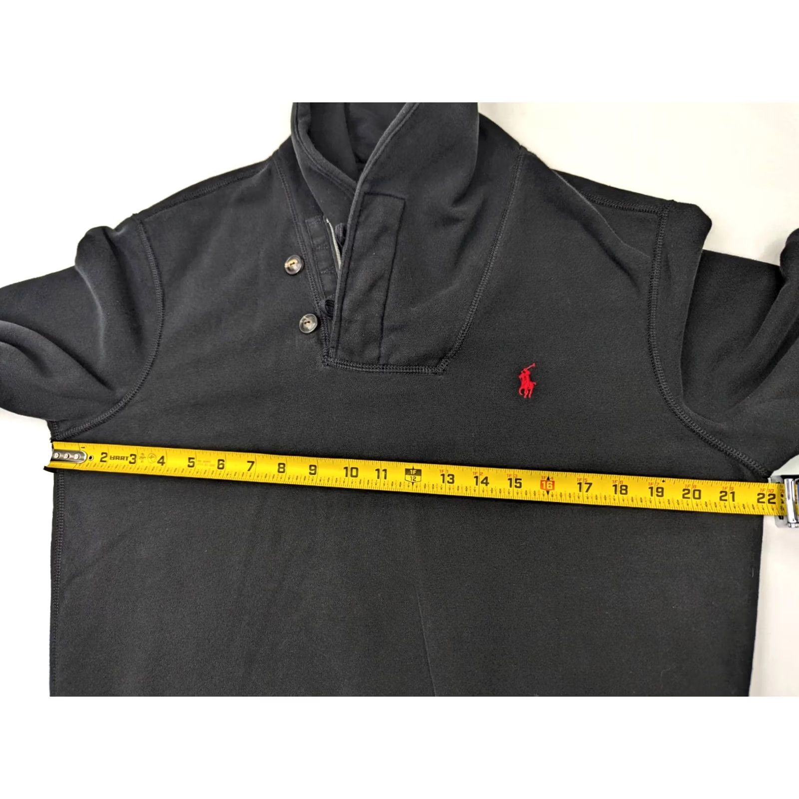 Polo Ralph Lauren Polo Ralph Lauren Shawl Neck Pullover Sweater Men M Long Sleeve Black Red Pony Shirt Size US M / EU 48-50 / 2 - 7 Thumbnail