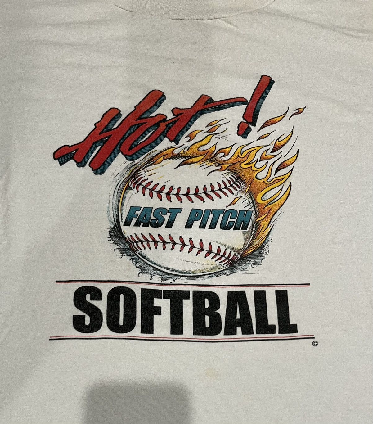 Niche × Vintage Vintage Softball Fast Pitch Tee Size US XXL / EU 58 / 5 - 3 Thumbnail