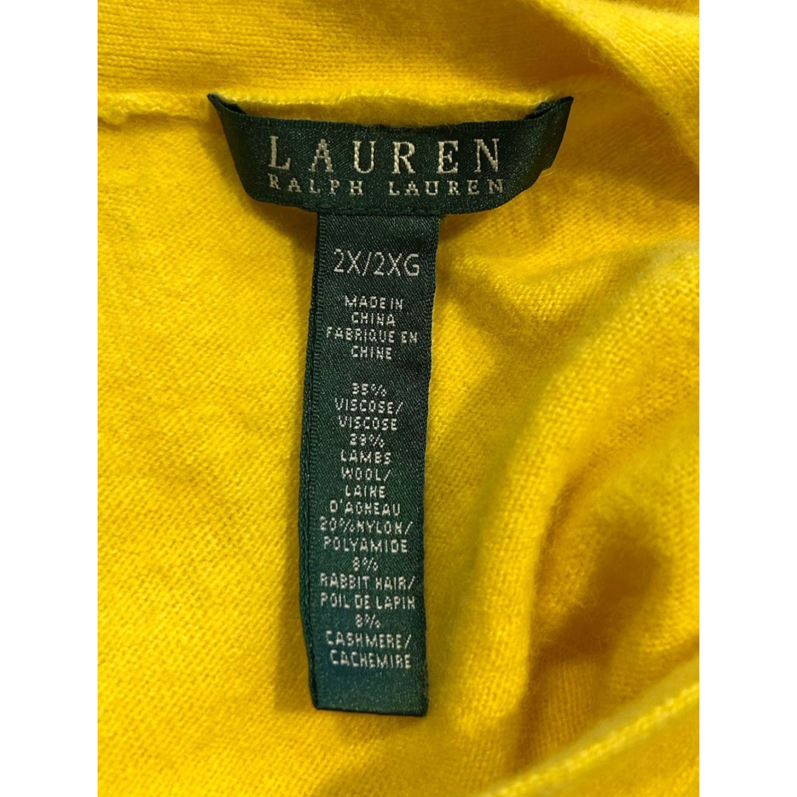 Ralph Lauren VINTAGE Lauren Ralph Lauren Sweater Pullover Knit V-Neck 2XL Beige Women Wool Blend T-107 Size XXL / US 16-18 / IT 52-54 - 4 Thumbnail
