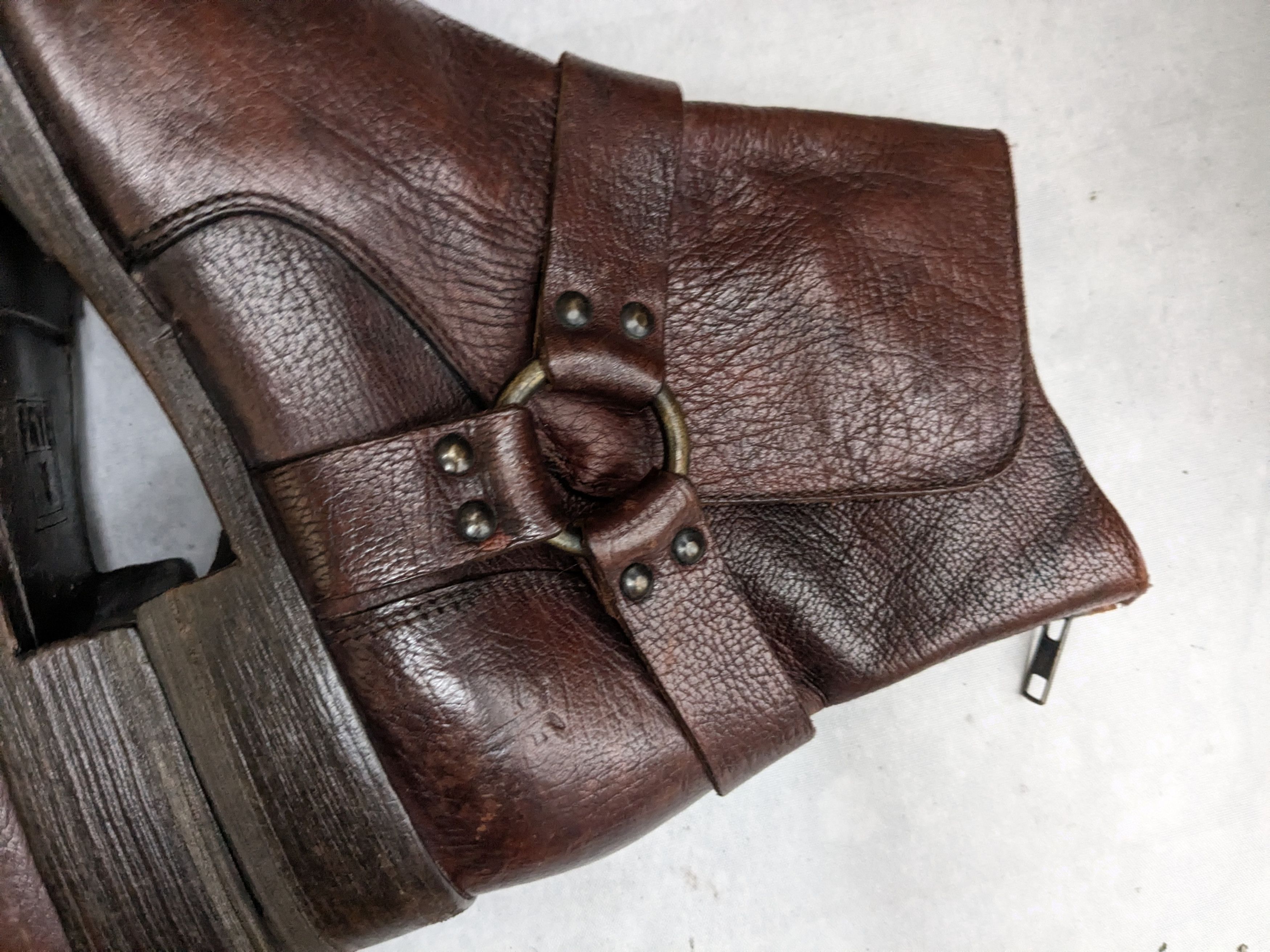Frye Frye Harness Boots 9 D Brown Leather Buckle Size US 9 / EU 42 - 9 Thumbnail