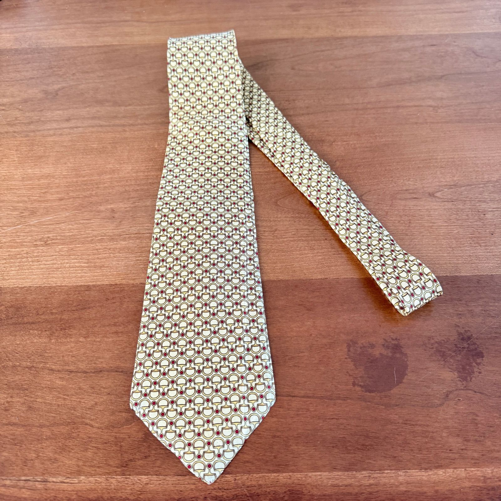 Brooks Brothers Brooks Brothers Silk Horse Bit Print Tie Yellow Red Size ONE SIZE - 2 Thumbnail
