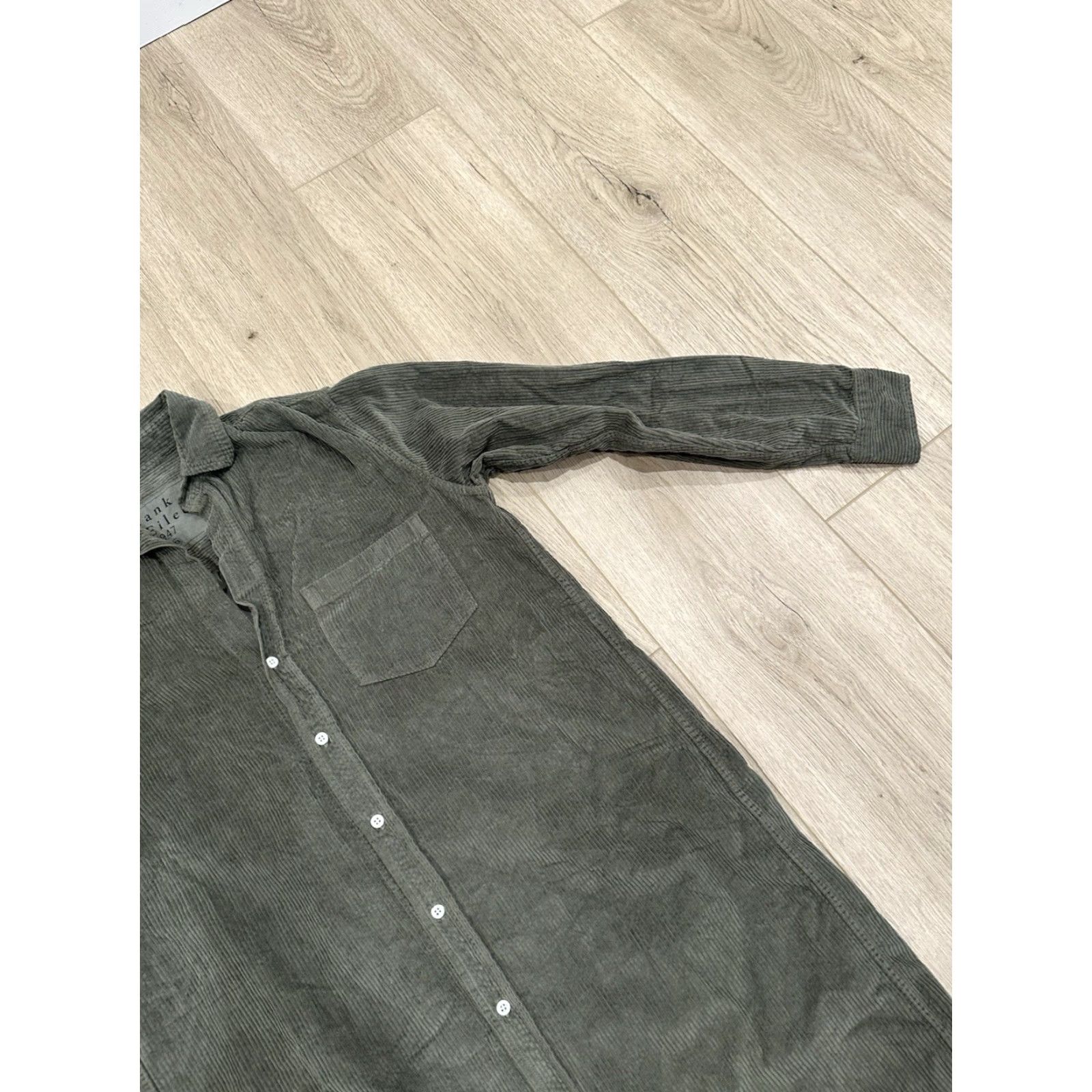 Frank & Eileen Frank & Eileen Rory Corduroy Maxi Shirtdress Long-Sleeve Green Cotton XS Dress Womens Regular Vintage No Size XS / US 0-2 / IT 36-38 - 3 Thumbnail