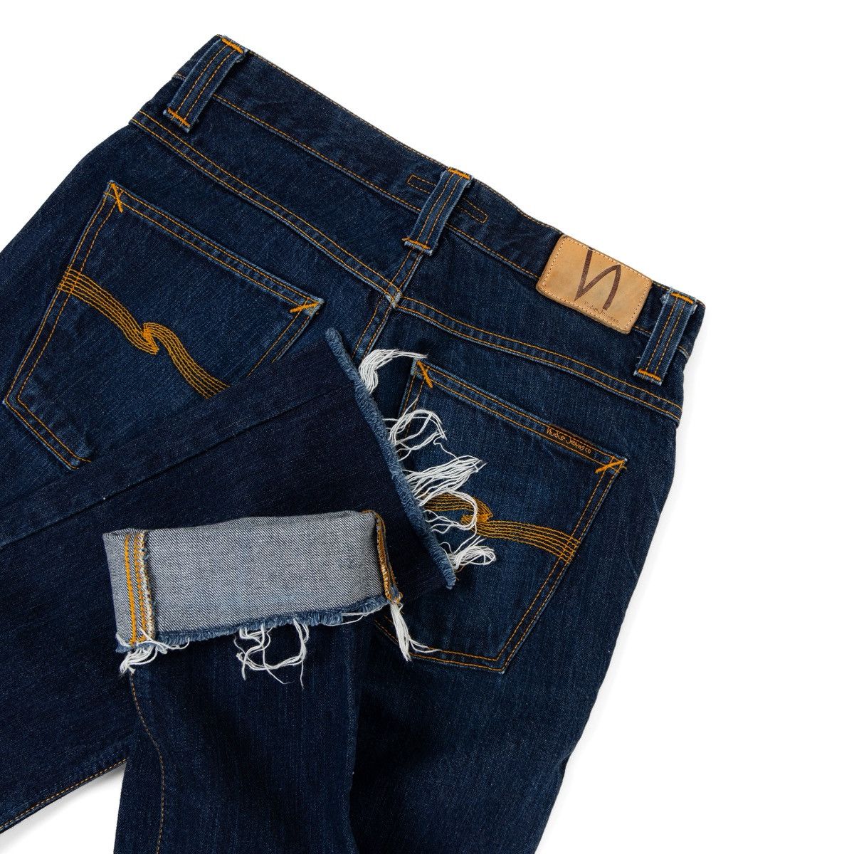 Nudie Jeans Nudie Jeans Grim Tim Mens Blue Denim Jeans Slim Fit Cotton Size US 31 - 4 Thumbnail