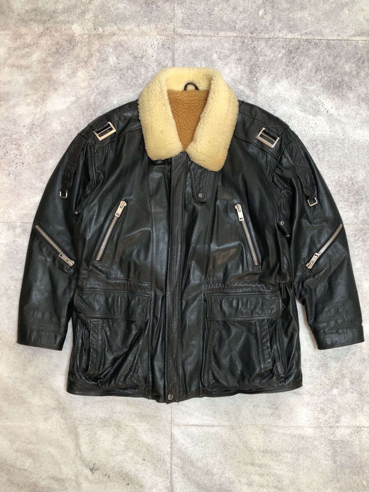 Vintage Leather Bomber B-3 Type Jacket 90s