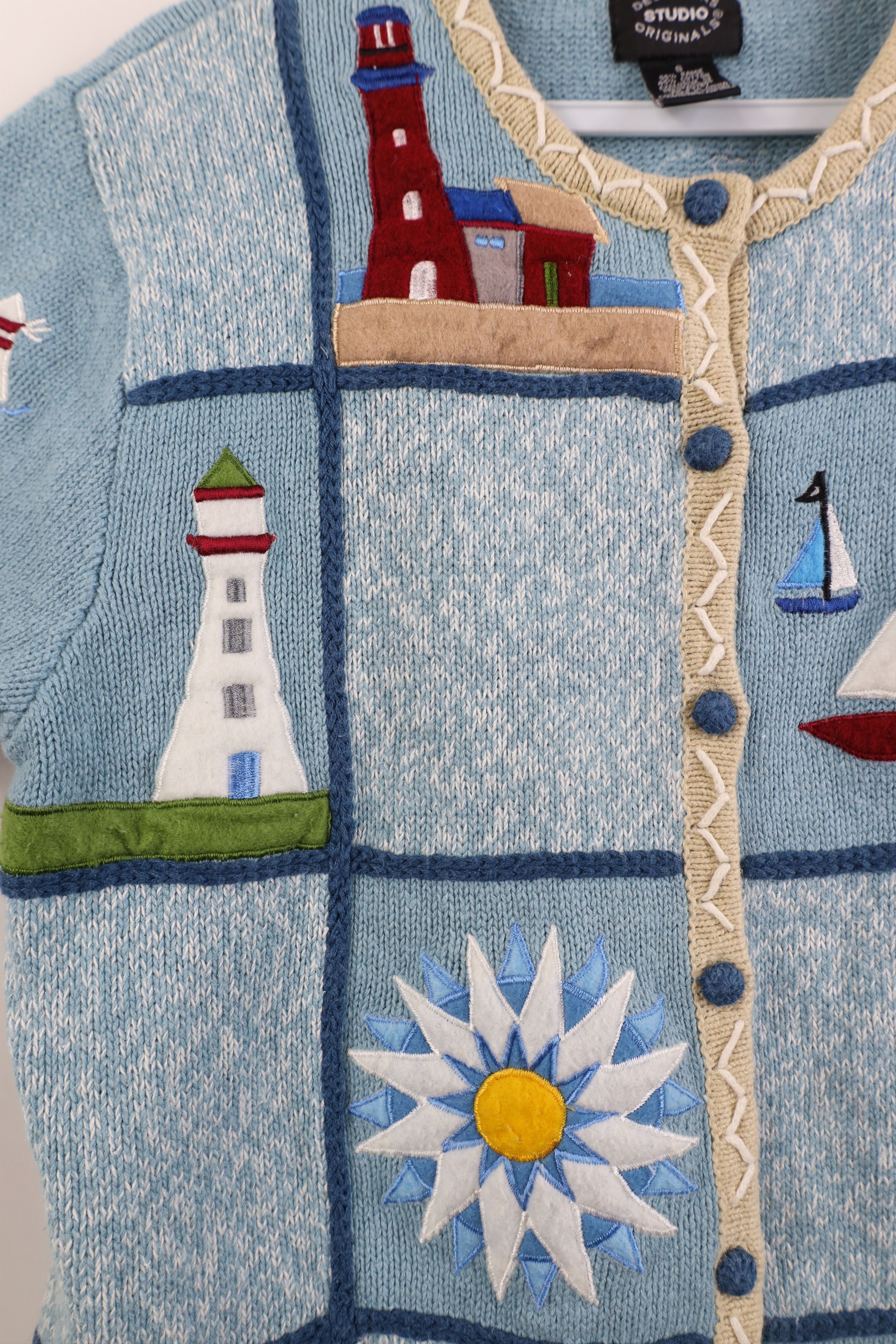 Vintage Vintage 90s Streetwear Lighthouse Sailboat Knit Sweater Size S / US 4 / IT 40 - 5 Thumbnail