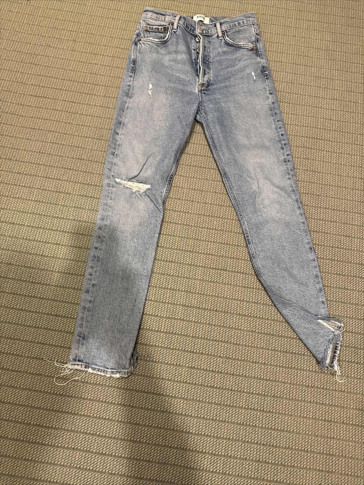 Agolde Agolde distressed high rise jeans light wash Size 26" / US 2 / IT 38 - 1 Thumbnail