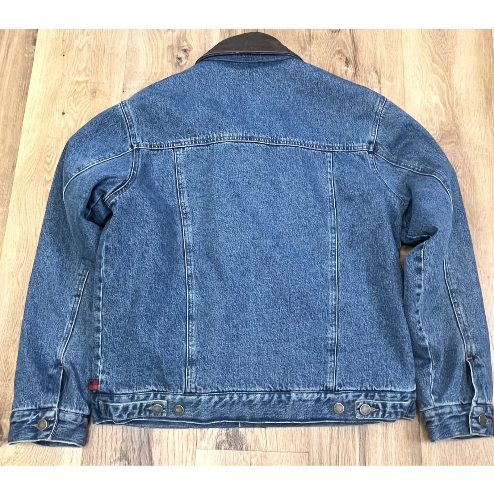 Vintage Woolrich Jacket Mens M Blue Denim Lined Insulated Polyester Lining Casual Workwear Bomber Coat Short Jacket Size US M / EU 48-50 / 2 - 6 Thumbnail