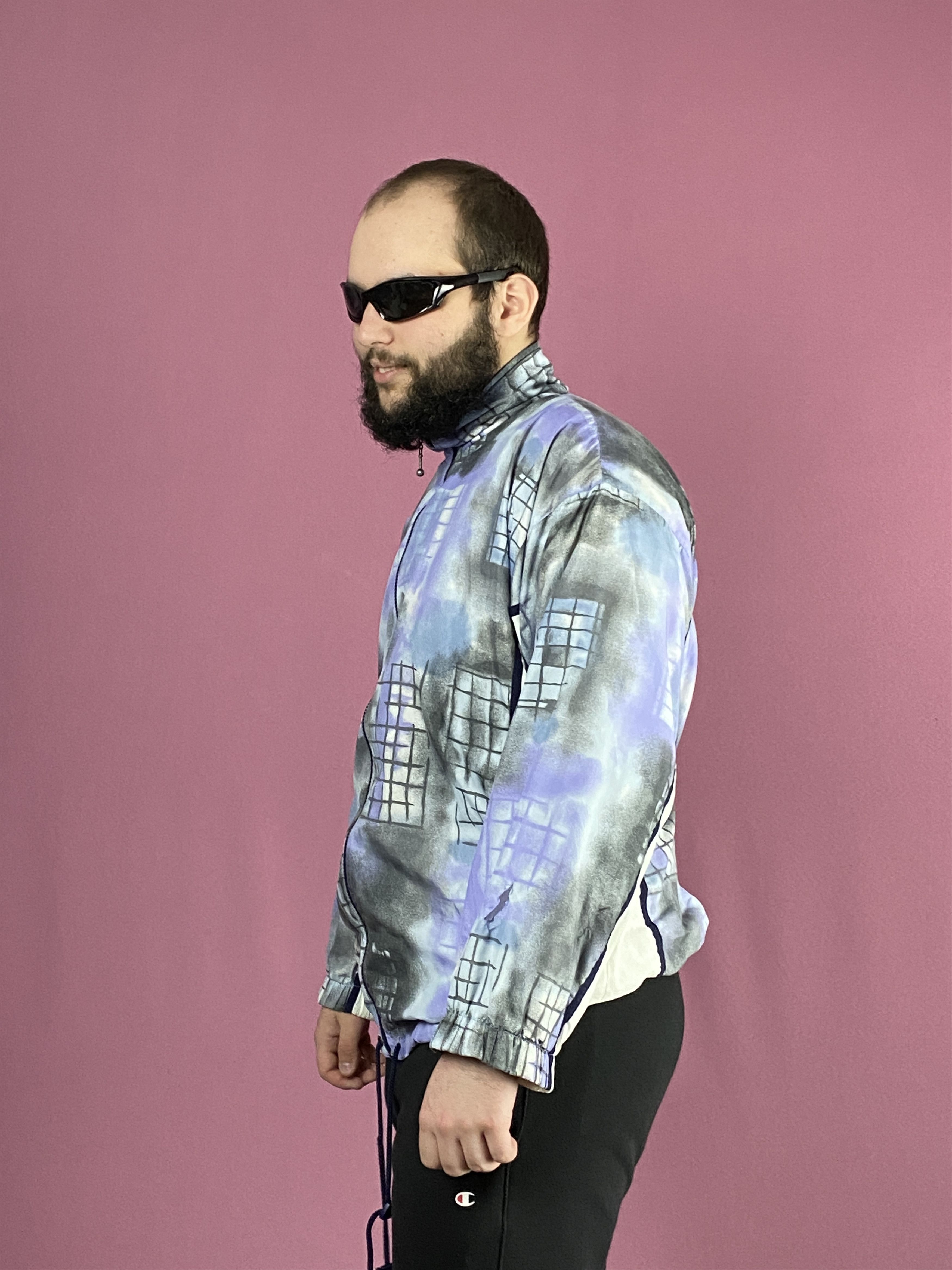 Vintage 90s Vintaeg Men's Abstract Windbreaker Jacket - L Size US L / EU 52-54 / 3 - 2 Thumbnail