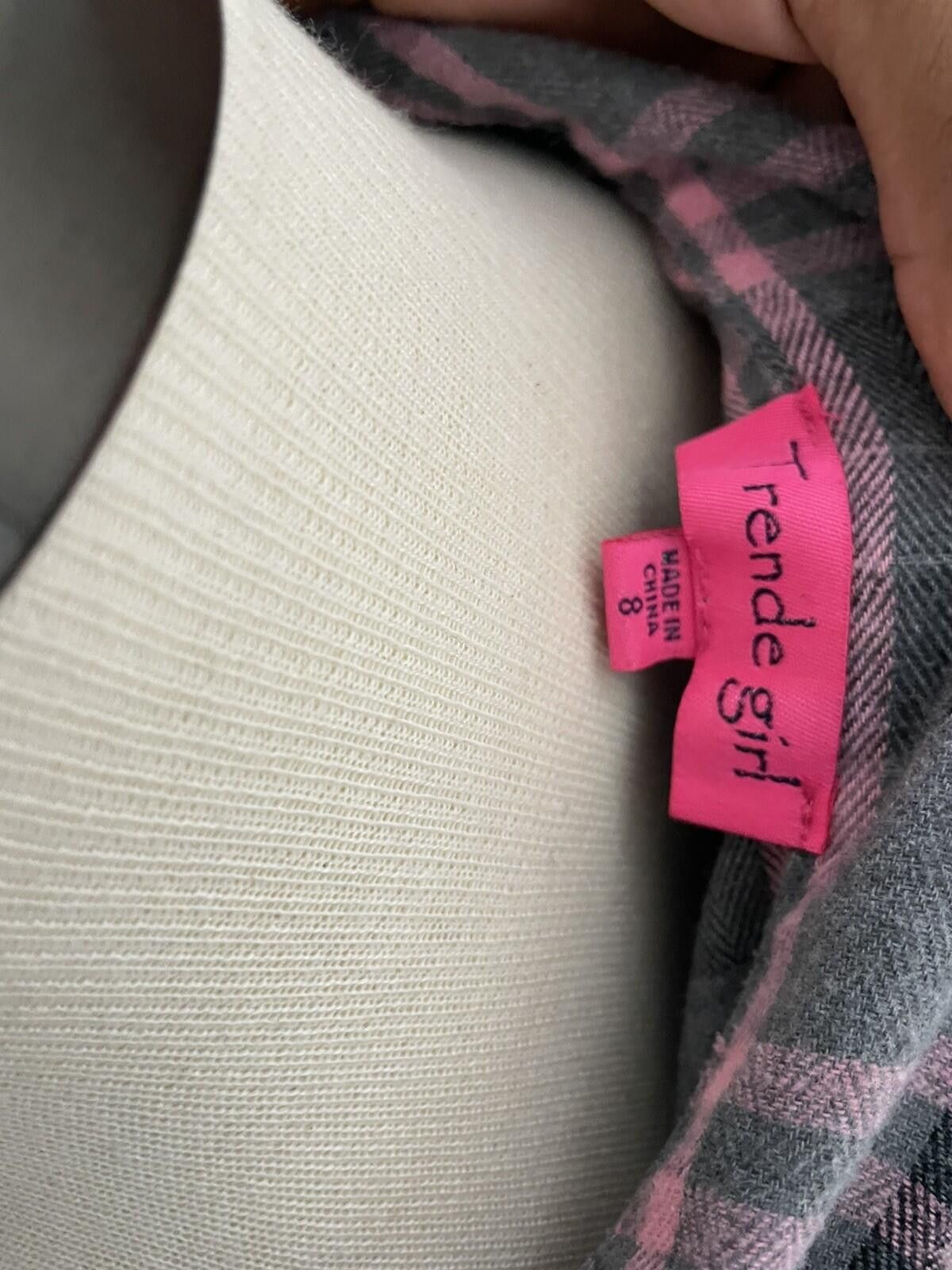 Other Trende Girl Pink Black Plaid Shacket Flannel Button Up Size M / US 6-8 / IT 42-44 - 2 Thumbnail