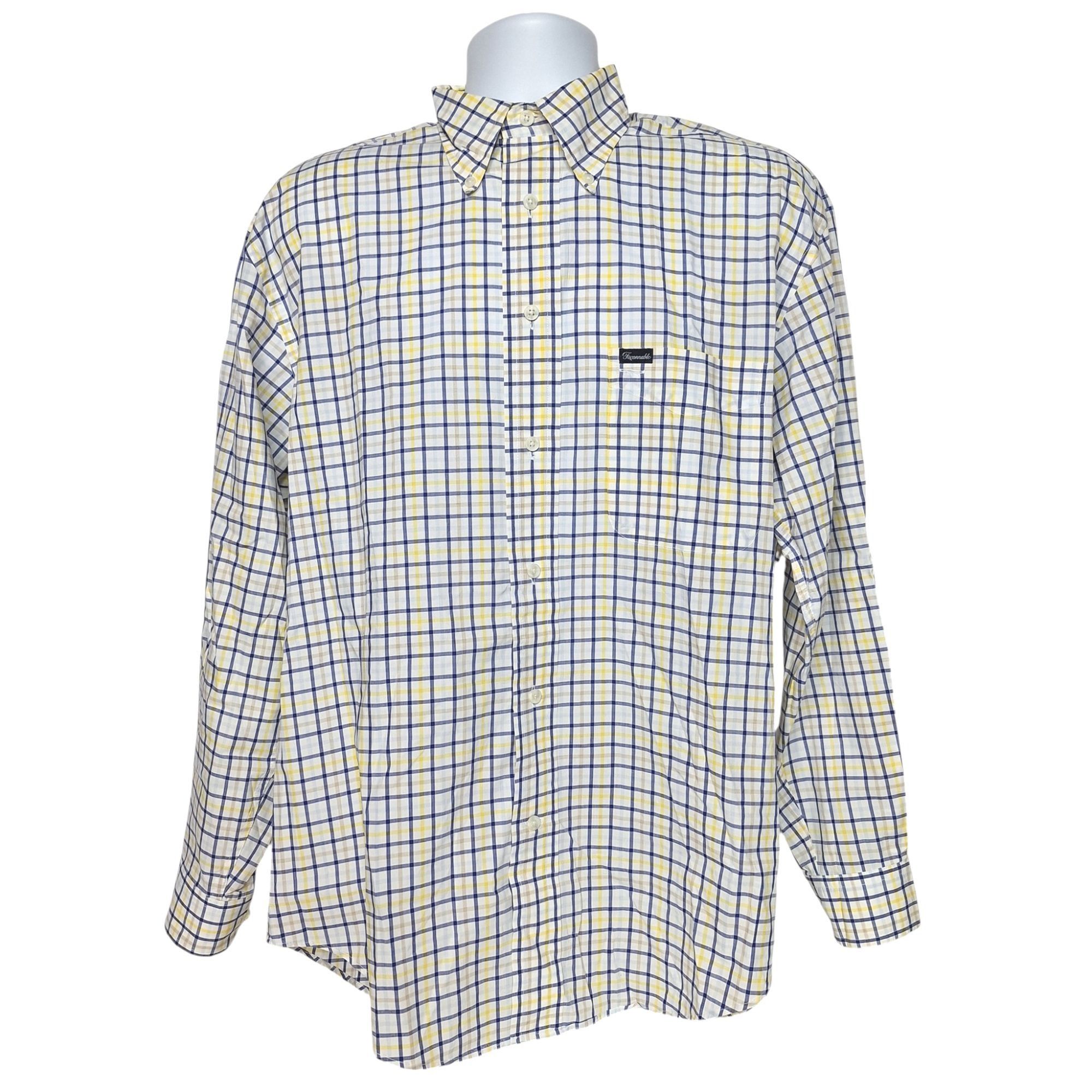 Faconnable Faconnable Coastal Preppy Plaid Shirt M Blue Yellow Cotton D Size US M / EU 48-50 / 2 - 2 Thumbnail