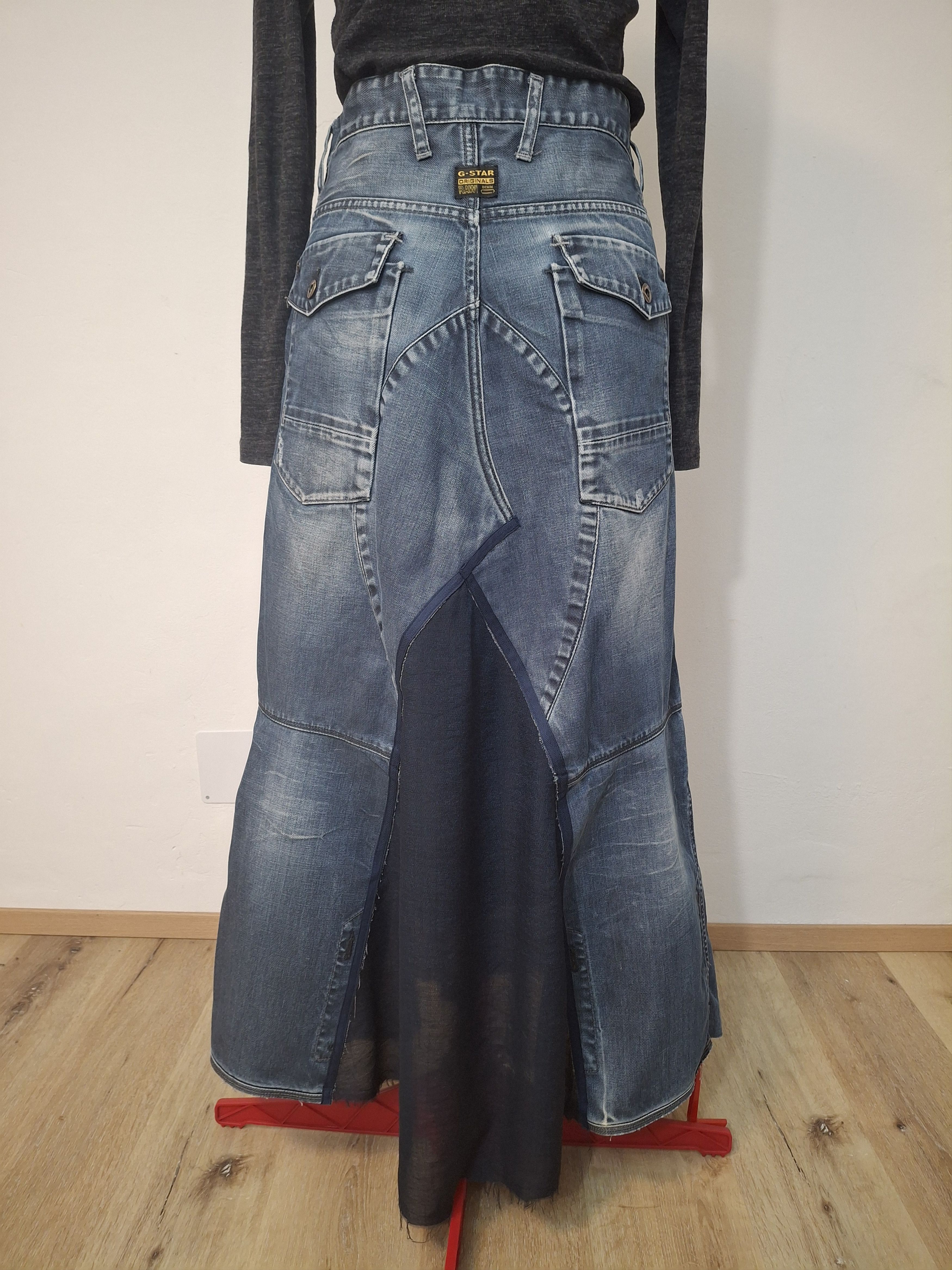 G-Star G-Star RAW Archive Y2K Reworked Denim Maxi Skirt 33" Size 33" - 3 Thumbnail