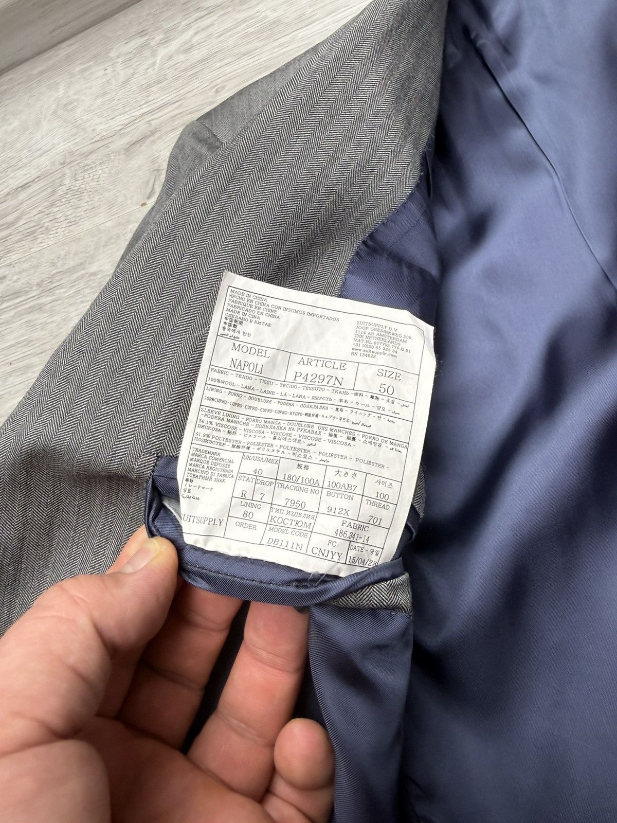 Suitsupply SUITSUPPLY NAPOLI Pure Wool Super 110’s Blazer Jacket sz 50 Size 40R - 9 Thumbnail