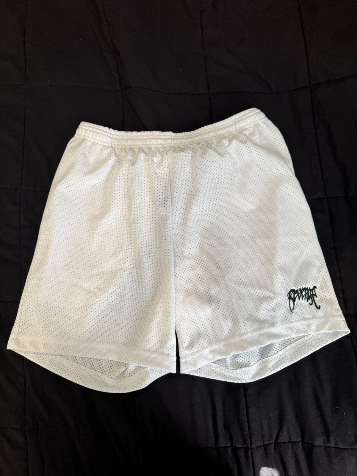 Revenge BLACK EMBROIDERED BASIC MESH SHORTS WHITE Size US 32 / EU 48 - 2 Thumbnail