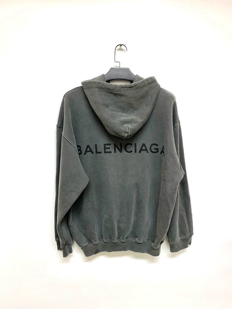 Balenciaga Balenciaga Distressed Grey Hoodie, Size S Size US S / EU 44-46 / 1 - 8 Thumbnail