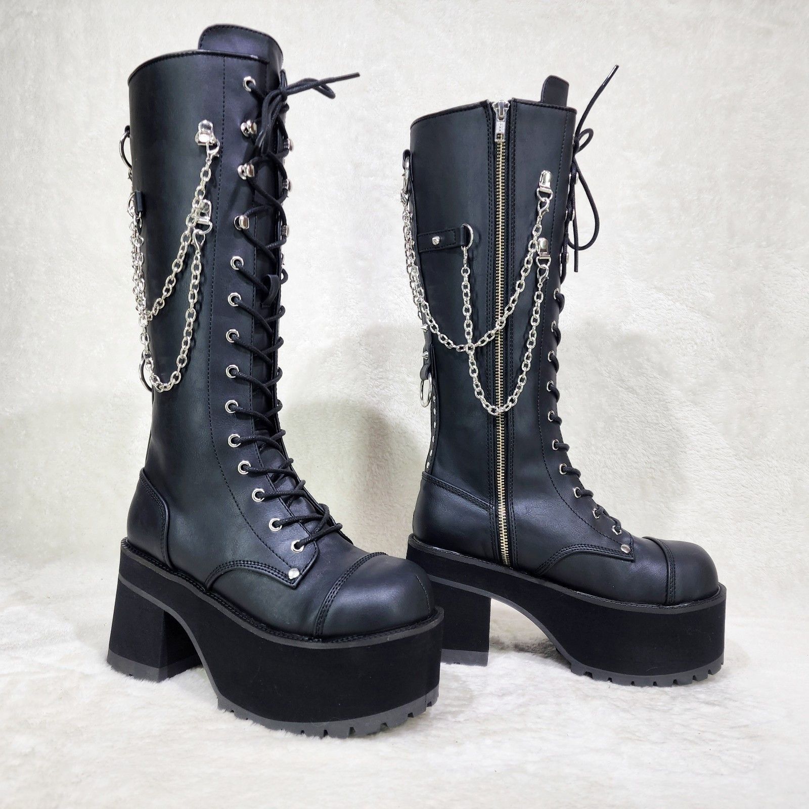 Demonia Cult DEMONIA Ranger 303 Goth Lumberjack Biker Mens Platform Knee Size US 13 / EU 46 - 1 Thumbnail