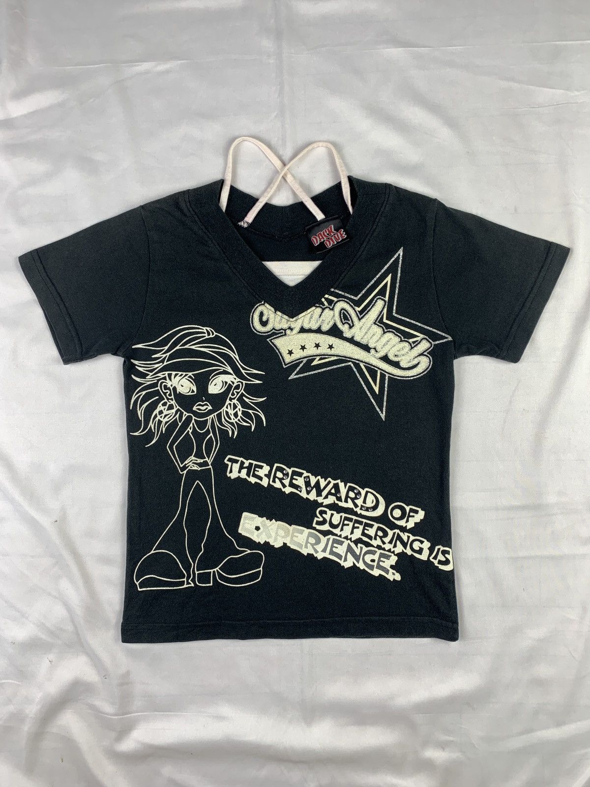 y2k Dack Dive Black Stars Pop Icon Glitters Graphic Baby Tee