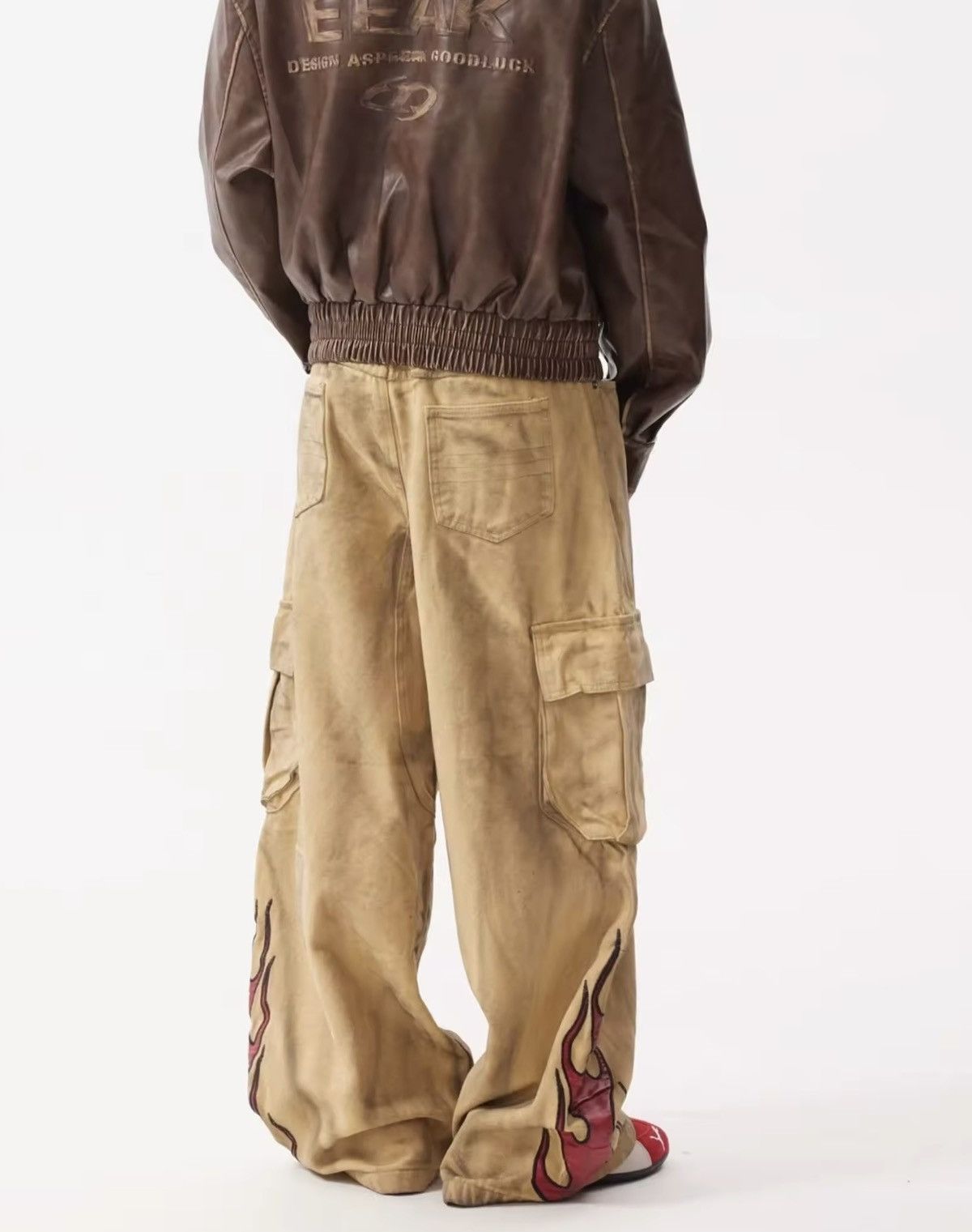 Japanese Brand × Jean Flame Embroidery Wide Leg Dirty Jean Size US 30 / EU 46 - 3 Thumbnail