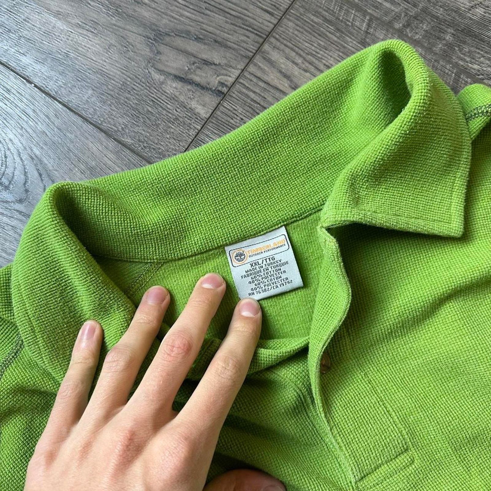 Timberland × Vintage Vintage Timberland Rugged Cotton Oversized Polo Top Shirt Size US XXL / EU 58 / 5 - 3 Thumbnail