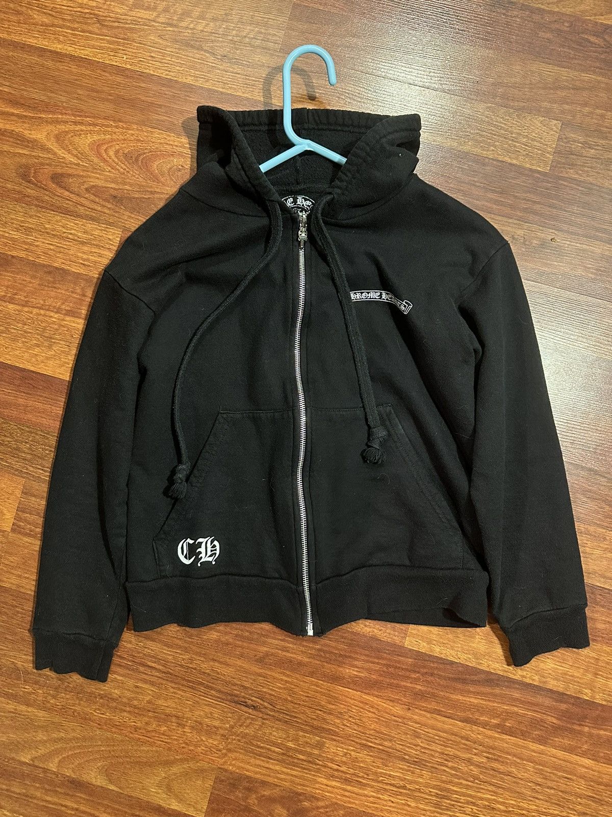 image of Chrome Hearts Zip Up Hoodie in Black, Men's (Size XS)