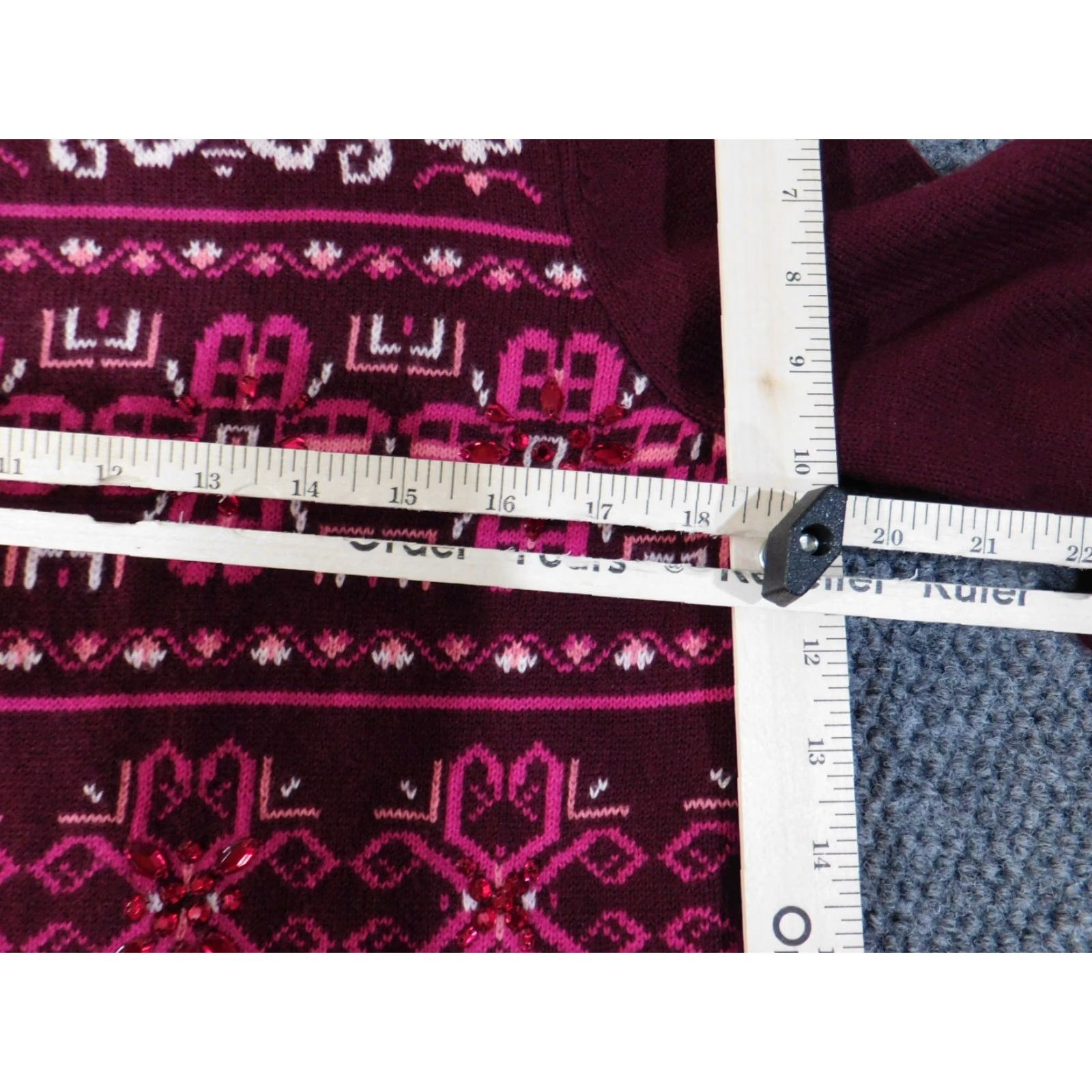 Talbots Talbots Sweater Pullover Regular Women M Purple Geometric Knit Nylon Wool Crew Neck Long Sleeve Modern Size M / US 6-8 / IT 42-44 - 5 Thumbnail
