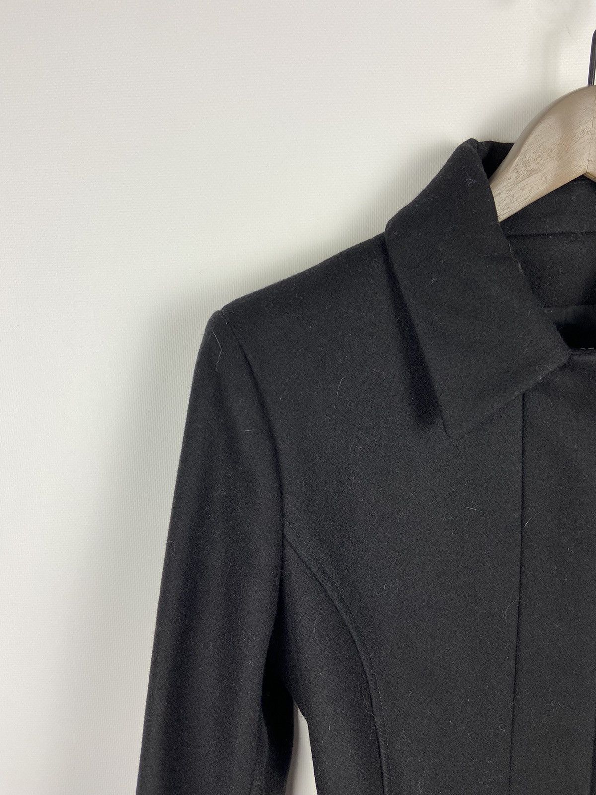 Versace Jeans Couture Vintage Versace Jeans Couture Black Womens Wool Belt Coat Size XS / US 0-2 / IT 36-38 - 4 Thumbnail