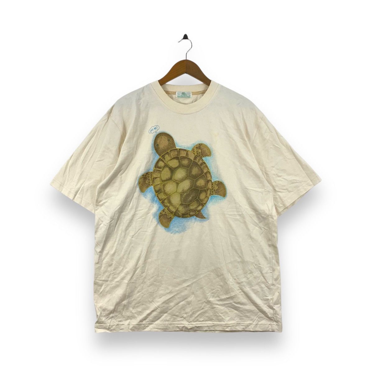 Vintage Vintage SAVE THE TURTLE Save Me Ocean Preserve Green Cotton Size XL / US 12-14 / IT 48-50 - 1 Thumbnail