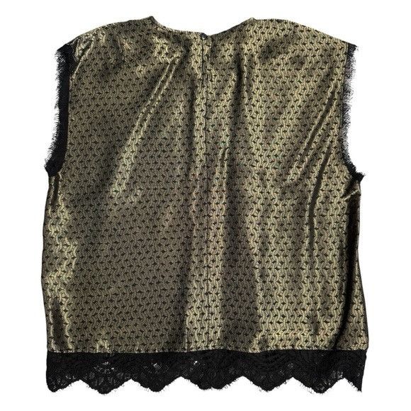 Rochas Rochas Paris Black and Gold Lace Hem Sleeveless Top Sz 40 Size S / US 4 / IT 40 - 5 Thumbnail
