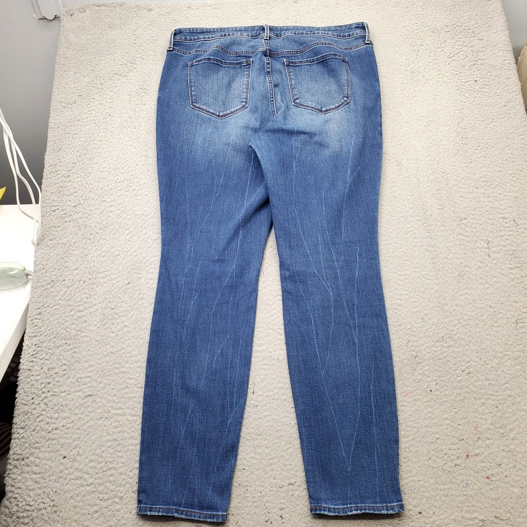 Old Navy Old Navy Pop Icon Skinny Jeans Womens 16L Blue Denim Casual Mid Rise Whiskered Jeans Size 38" / US 16 / IT 52 - 2 Thumbnail