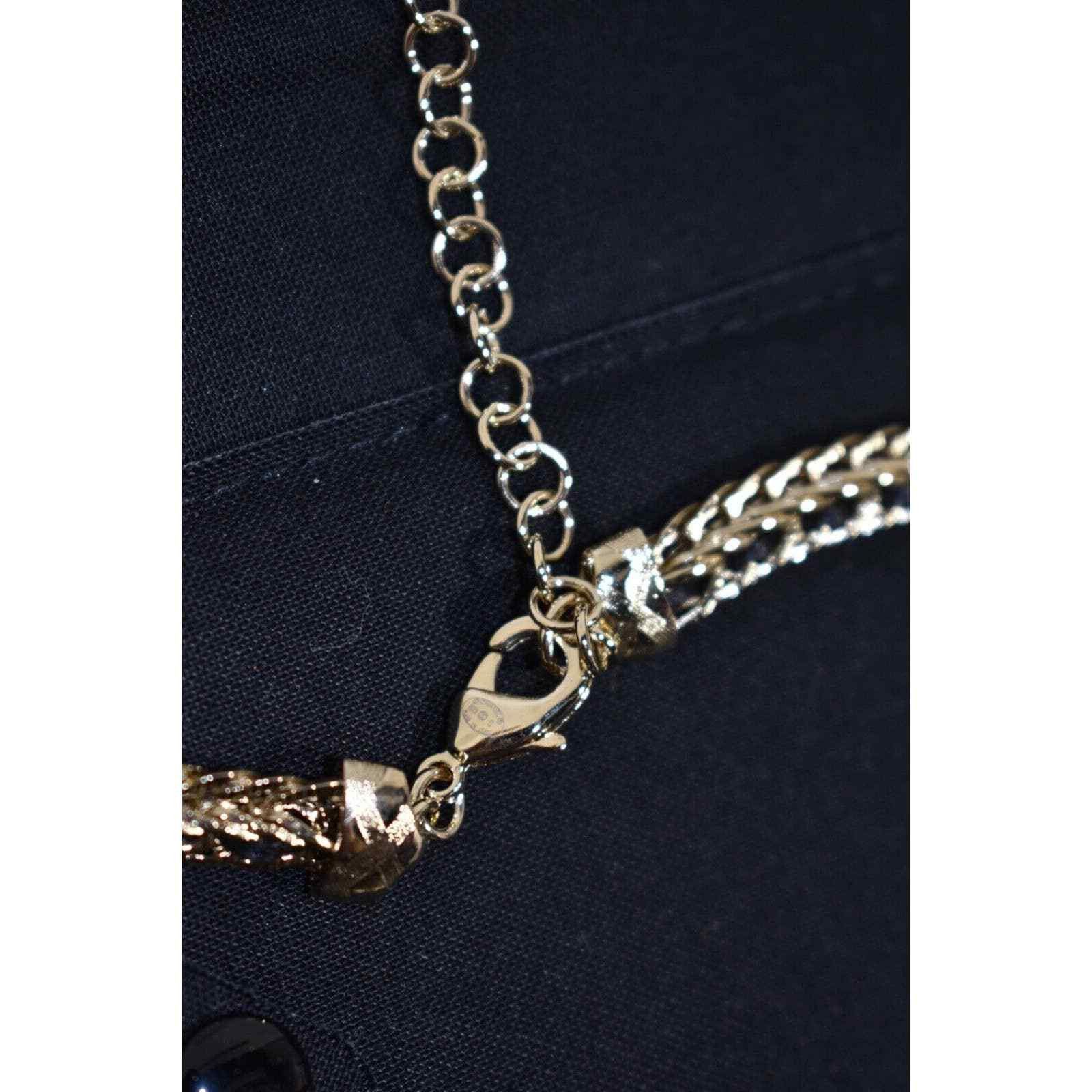 Chanel Chanel 22S Gold Metal Black Leather Pendant Choker Necklace Size ONE SIZE - 11 Thumbnail