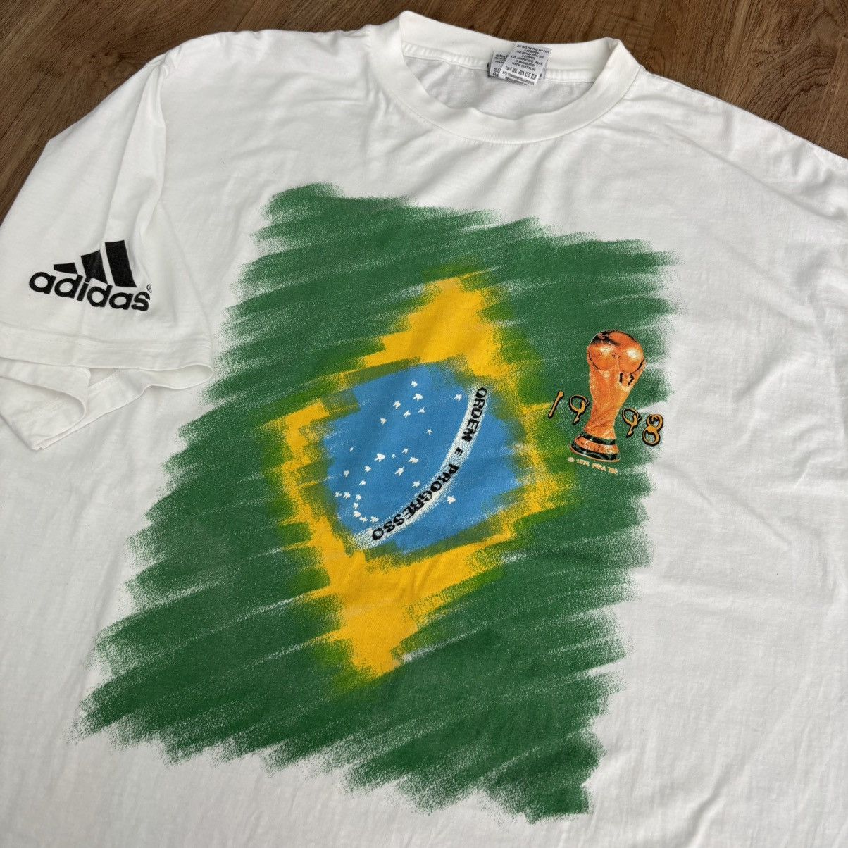 Adidas × Vintage 90’s Brasil Football Shirt / 1998 World Cup France Soccer Size US XL / EU 56 / 4 - 4 Thumbnail