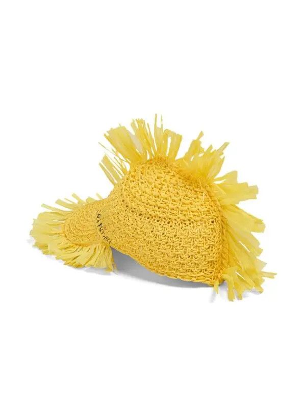 Marni o1w1db11125 Size: OS/Fringe Edges Baseball Cap in Yellow Size ONE SIZE - 2 Thumbnail