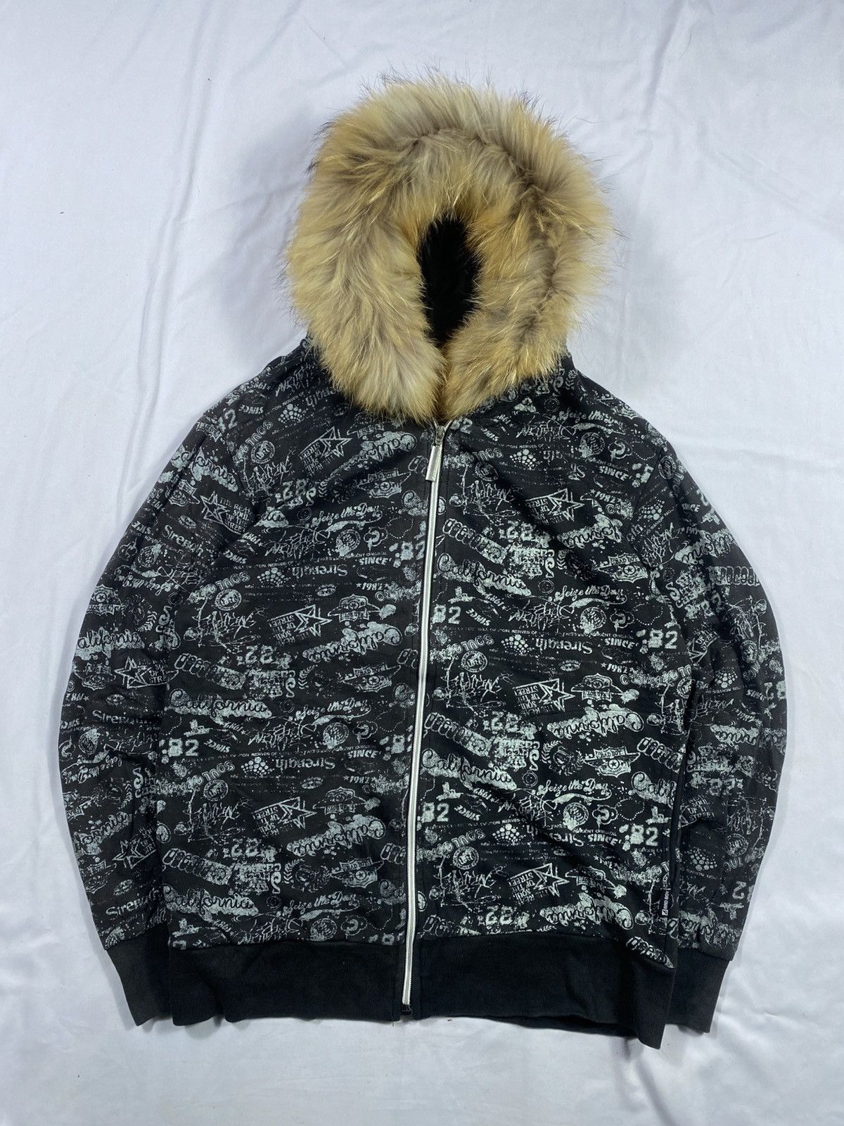 If Six Was Nine Crazy Faded Black Bad Boy fur hoodie Gothic punk Size US L / EU 52-54 / 3 - 2 Thumbnail